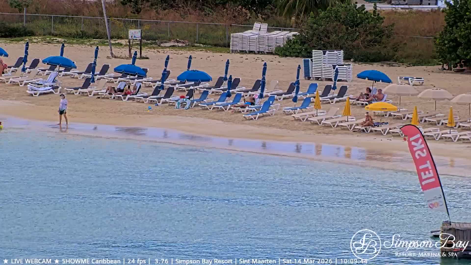 Carribean , Sint Maarten Kim Sha Beach Live Cam - Simpson Bay, Sint Maarten, Netherland