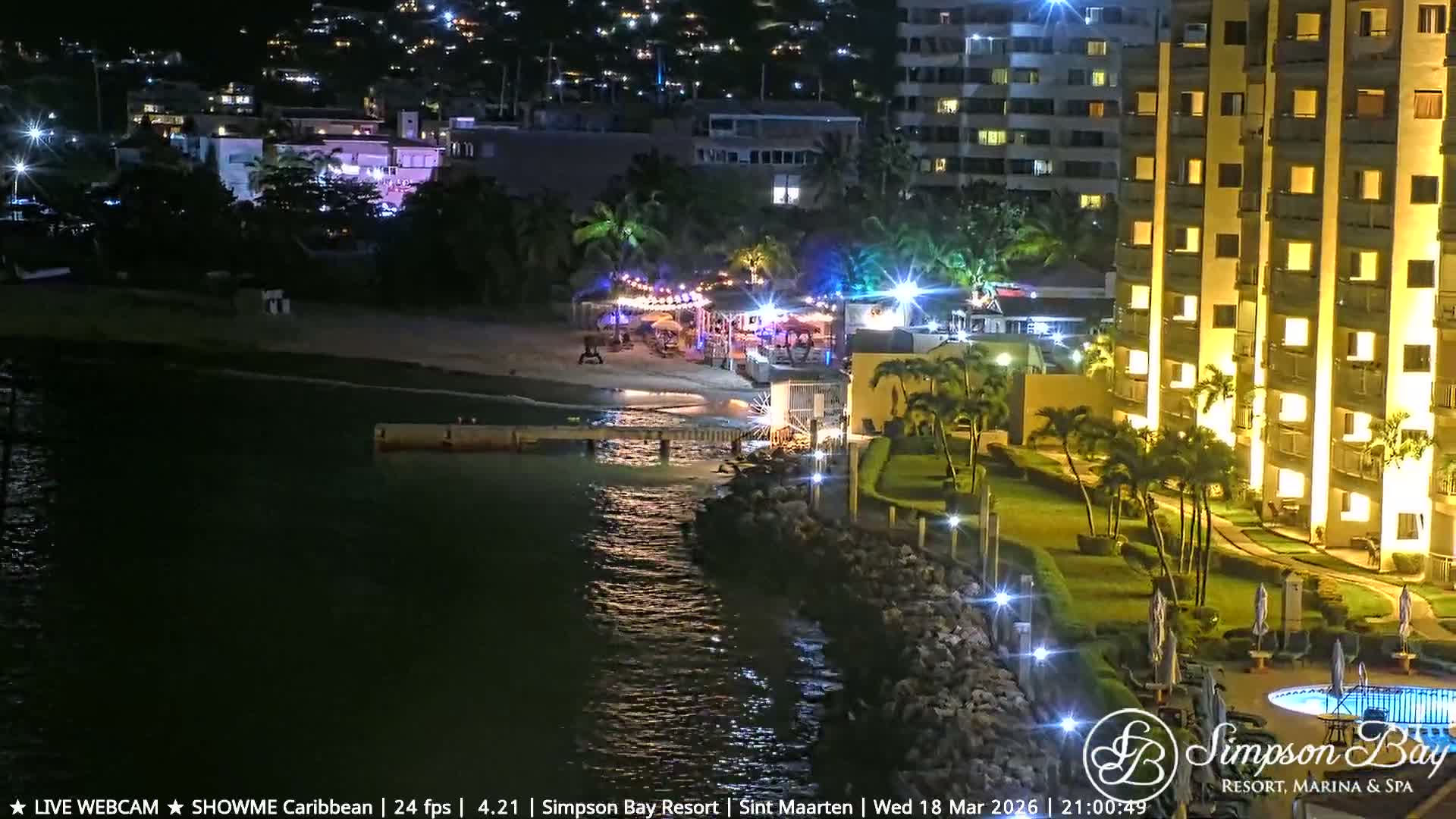 Carribean , Sint Maarten Kim Sha Beach Live Cam - Simpson Bay, Sint Maarten, Netherland