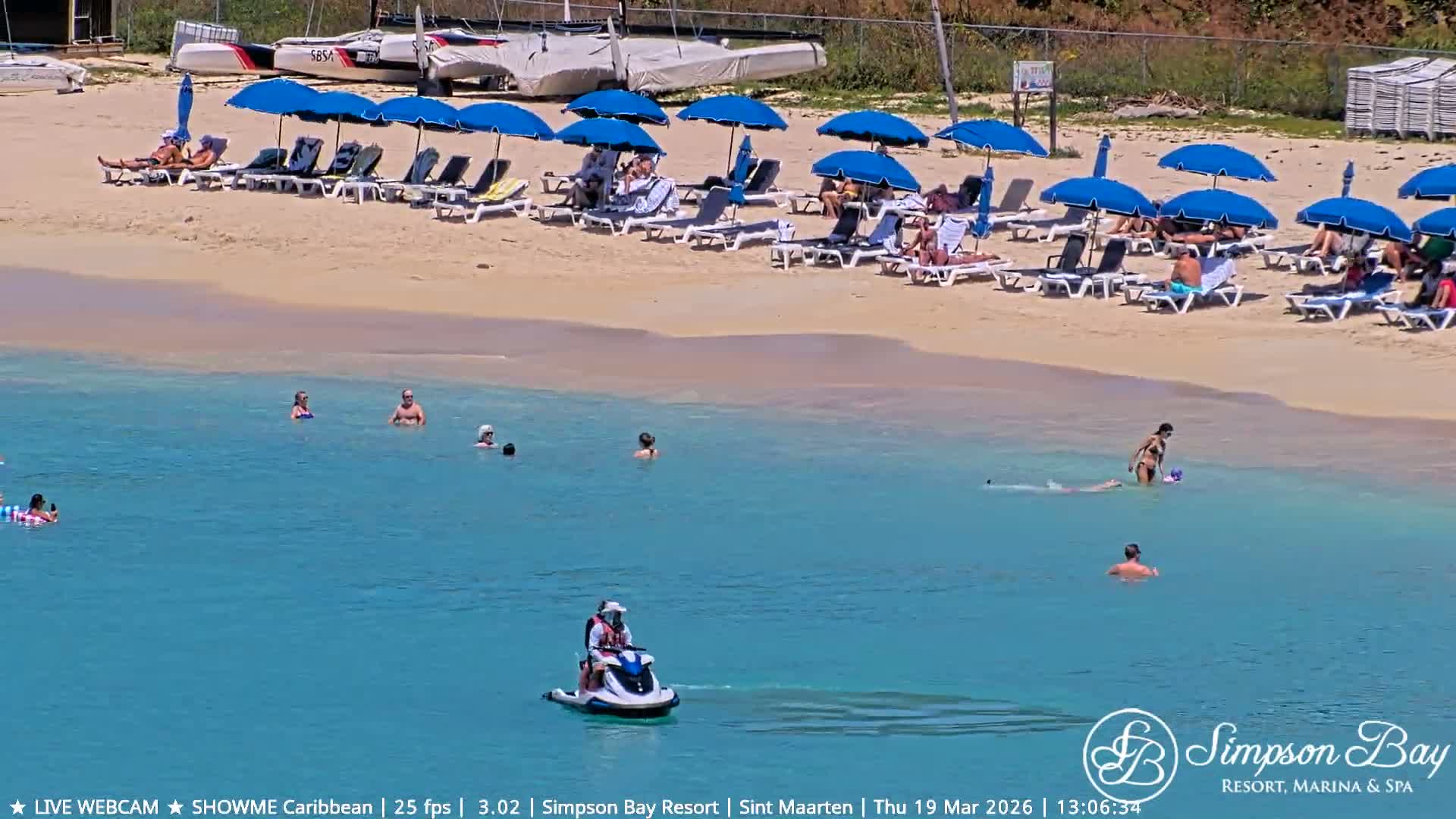 Carribean , Sint Maarten Kim Sha Beach Live Cam - Simpson Bay, Sint Maarten, Netherland