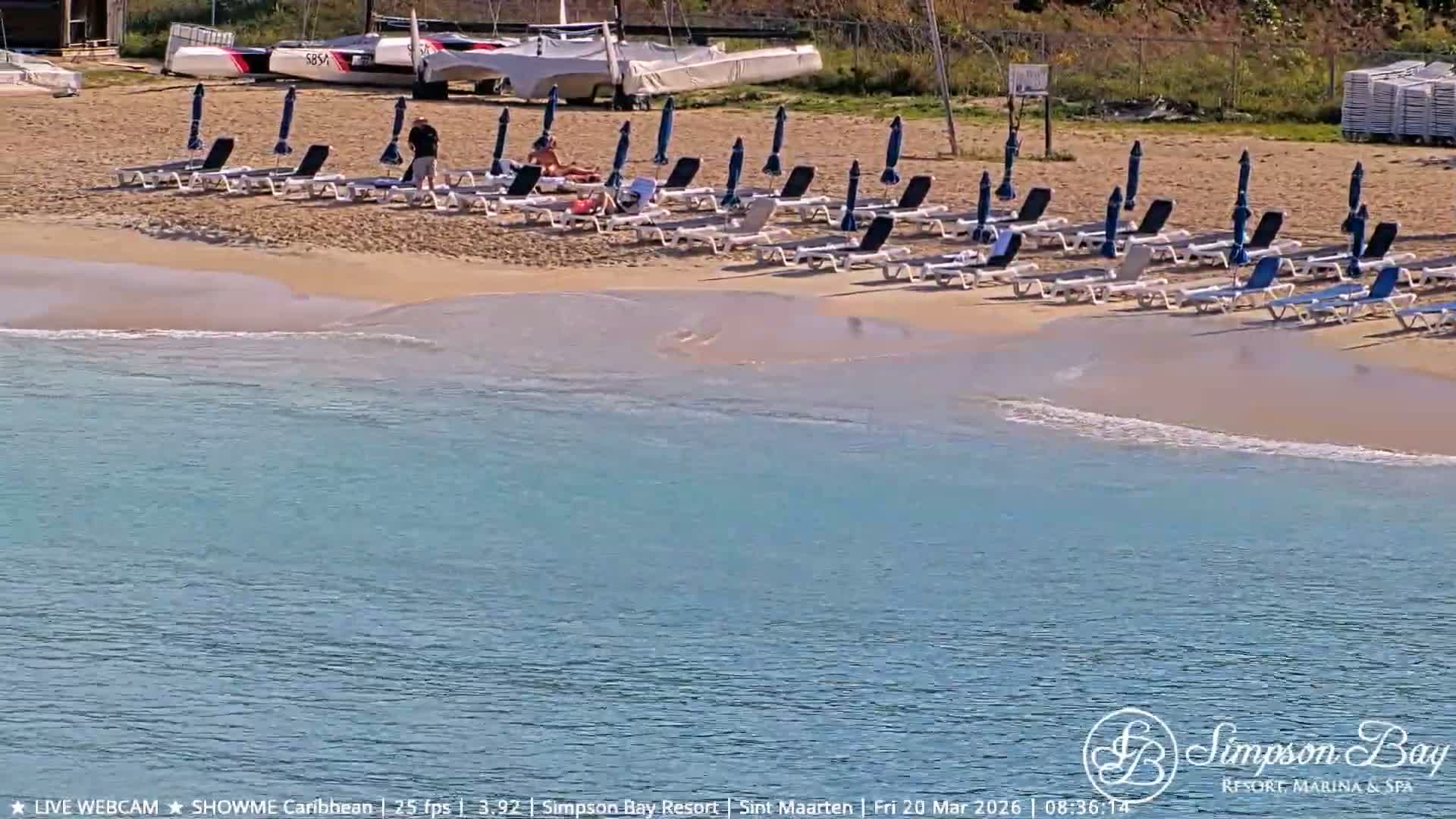 Carribean , Sint Maarten Kim Sha Beach Live Cam - Simpson Bay, Sint Maarten, Netherland