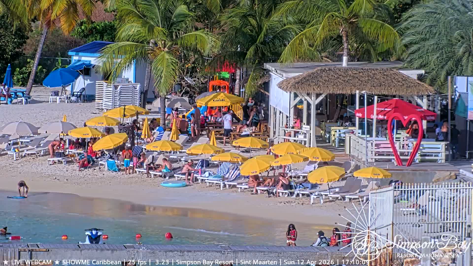 Carribean , Sint Maarten Kim Sha Beach Live Cam - Simpson Bay, Sint Maarten, Netherland