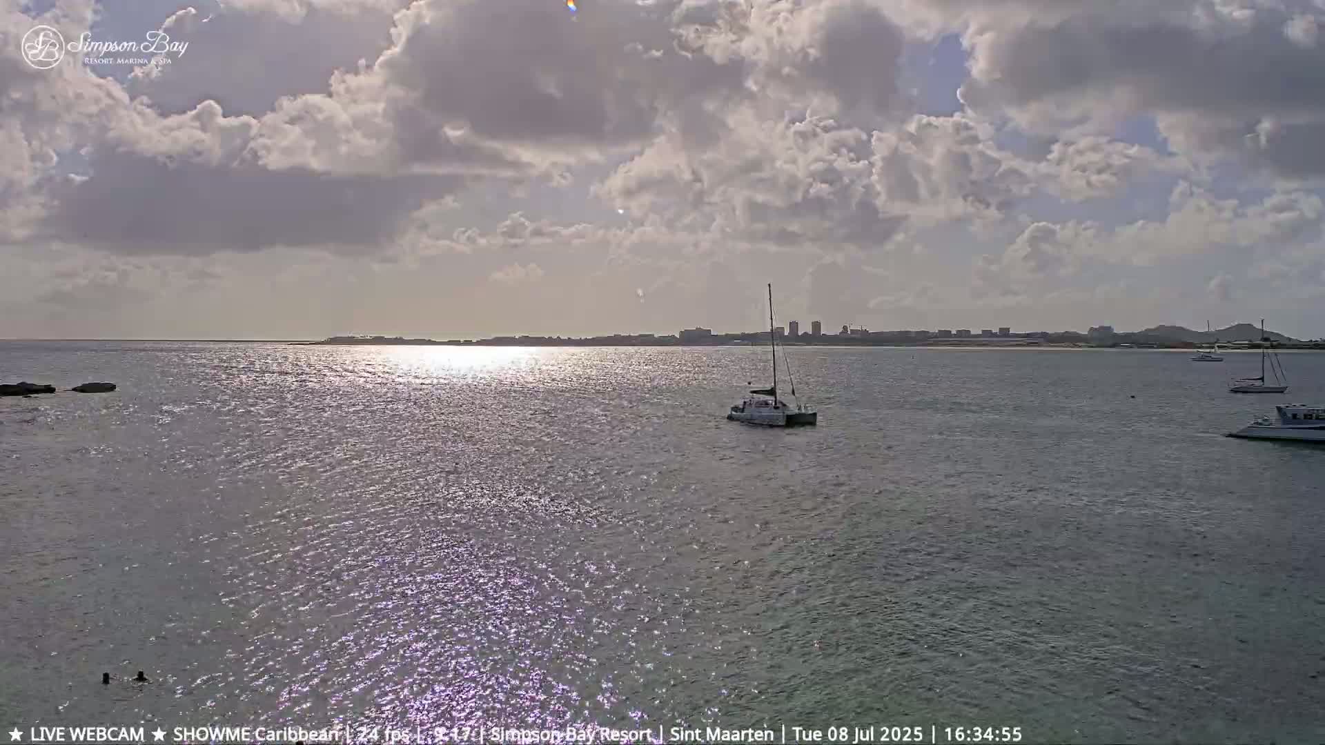 Carribean, Atlantic Ocean, Simpson Bay & Village Live Cam - Simpson Bay, Sint Maarten, Netherland