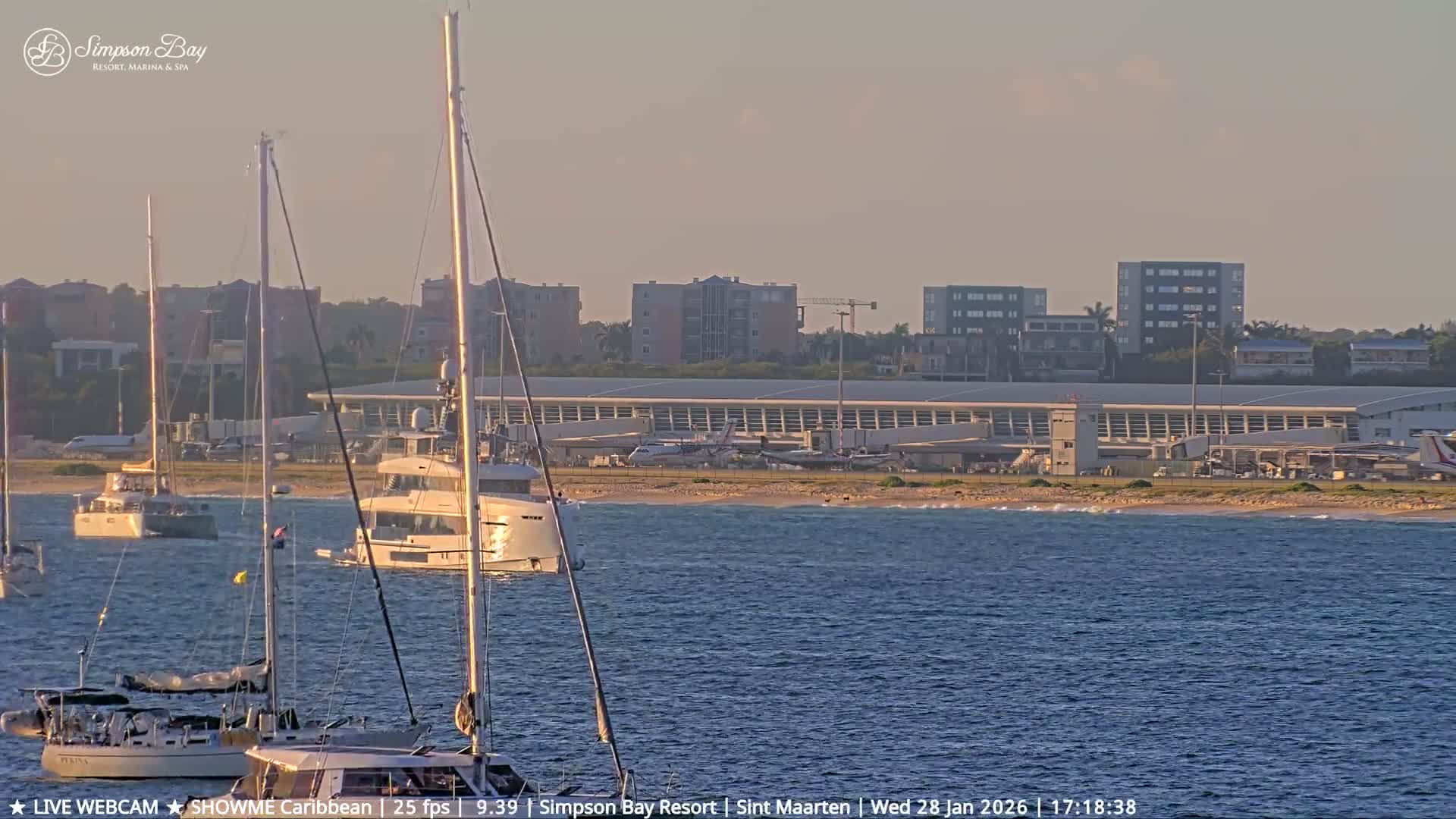 Carribean, Atlantic Ocean, Simpson Bay & Village Live Cam - Simpson Bay, Sint Maarten, Netherland