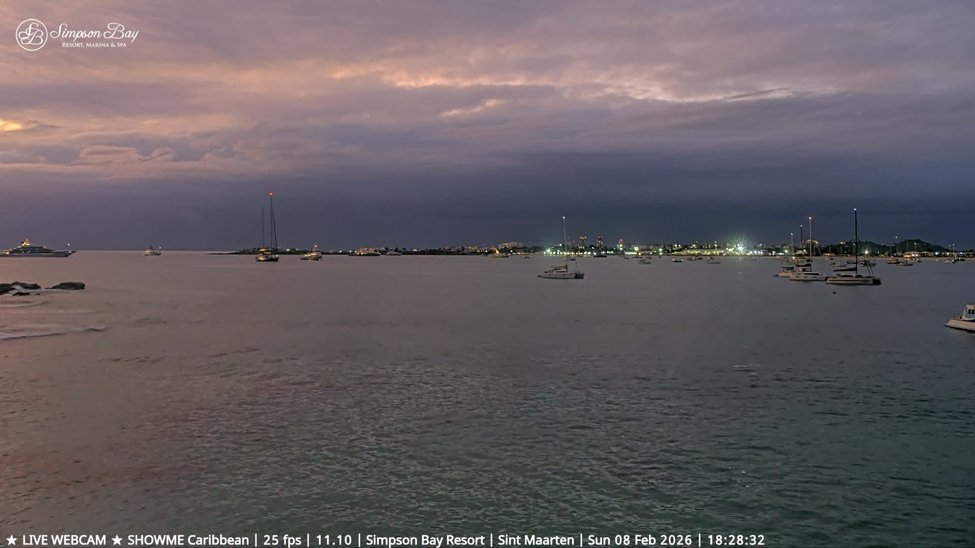 Carribean, Atlantic Ocean, Simpson Bay & Village Live Cam - Simpson Bay, Sint Maarten, Netherland