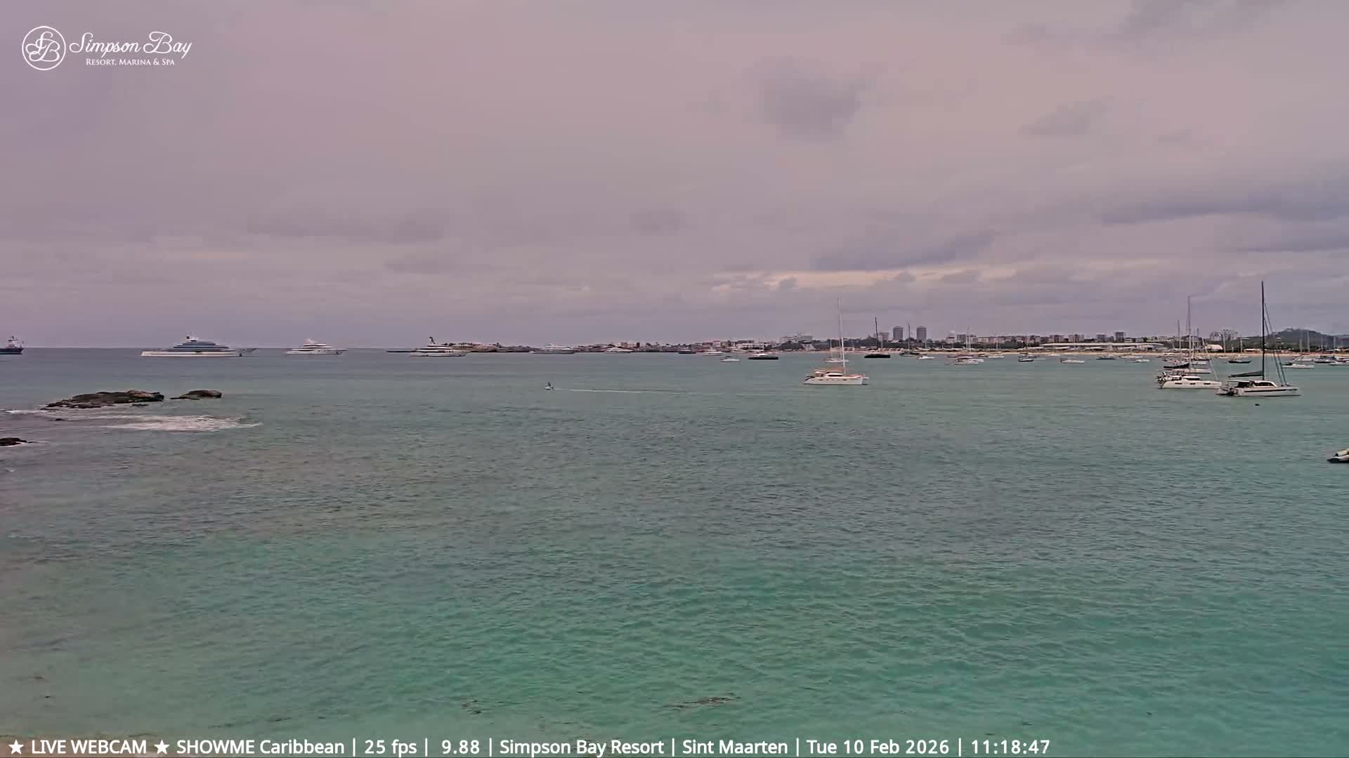 Carribean, Atlantic Ocean, Simpson Bay & Village Live Cam - Simpson Bay, Sint Maarten, Netherland