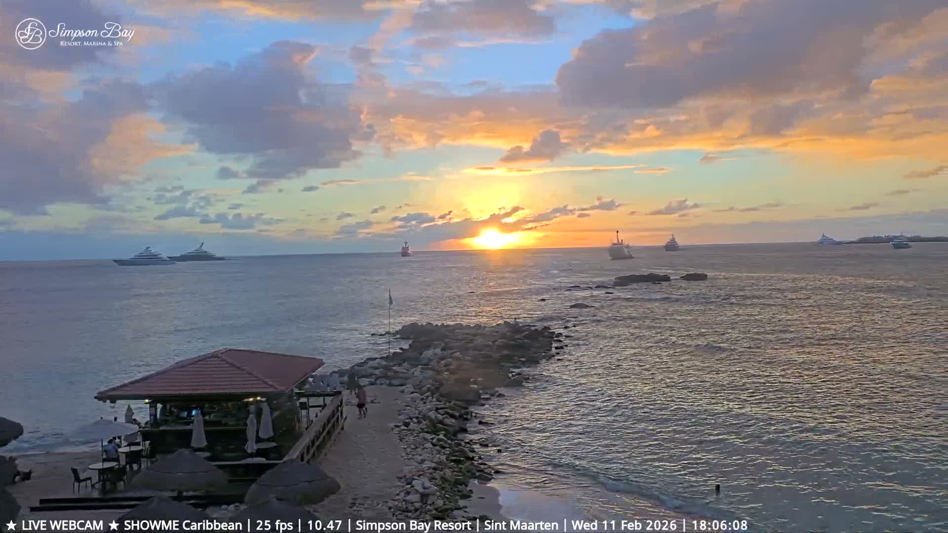 Carribean, Atlantic Ocean, Simpson Bay & Village Live Cam - Simpson Bay, Sint Maarten, Netherland