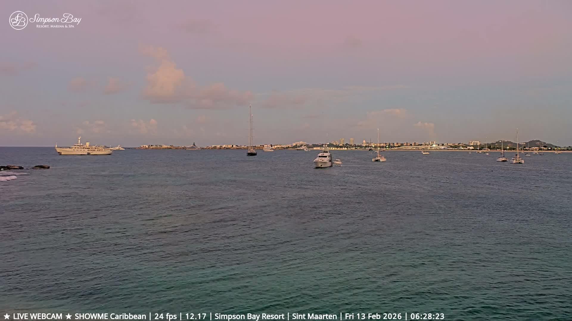 Carribean, Atlantic Ocean, Simpson Bay & Village Live Cam - Simpson Bay, Sint Maarten, Netherland