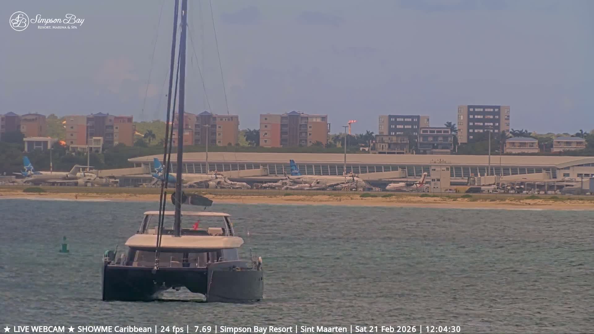 Carribean, Atlantic Ocean, Simpson Bay & Village Live Cam - Simpson Bay, Sint Maarten, Netherland