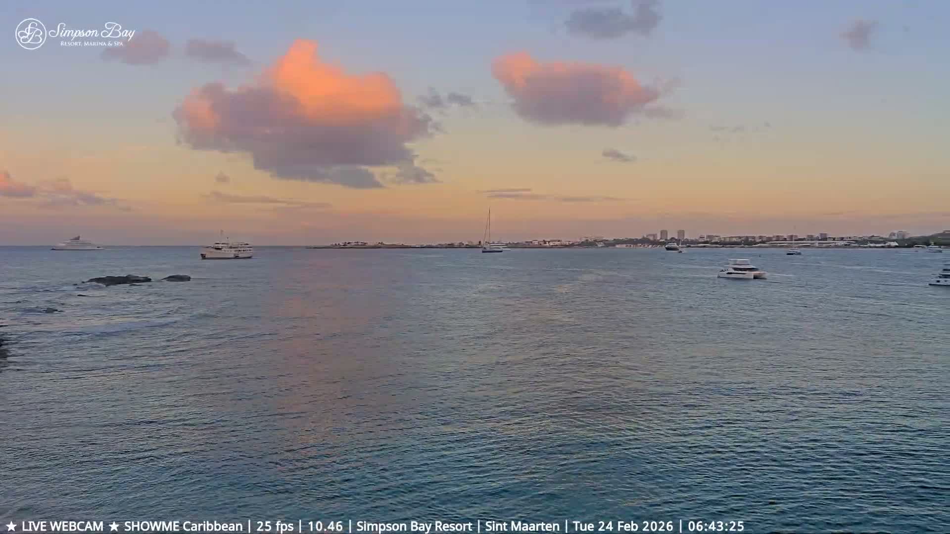 Carribean, Atlantic Ocean, Simpson Bay & Village Live Cam - Simpson Bay, Sint Maarten, Netherland