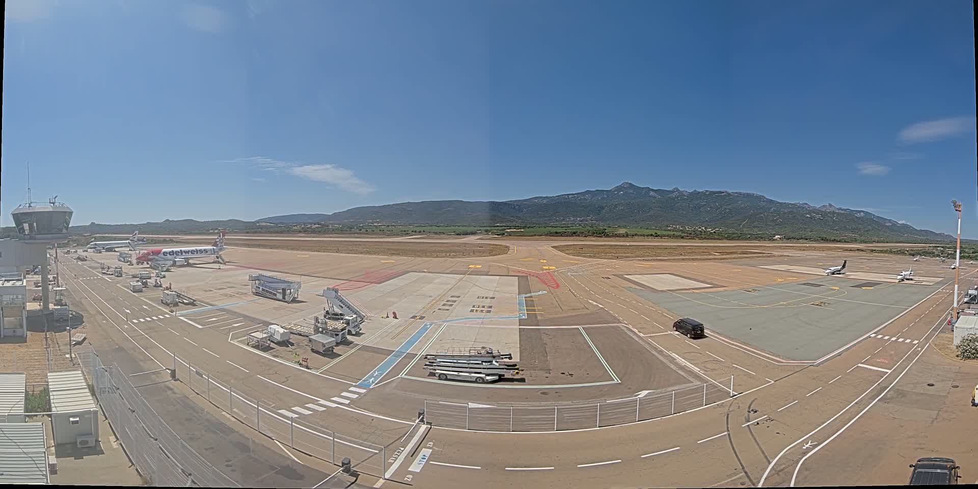 Corsica, Aeroport Figari Sud-Corse Airport FSC / LFKF Live Cam - Figari, Sartene, Corse-du-Sud, Corse, France
