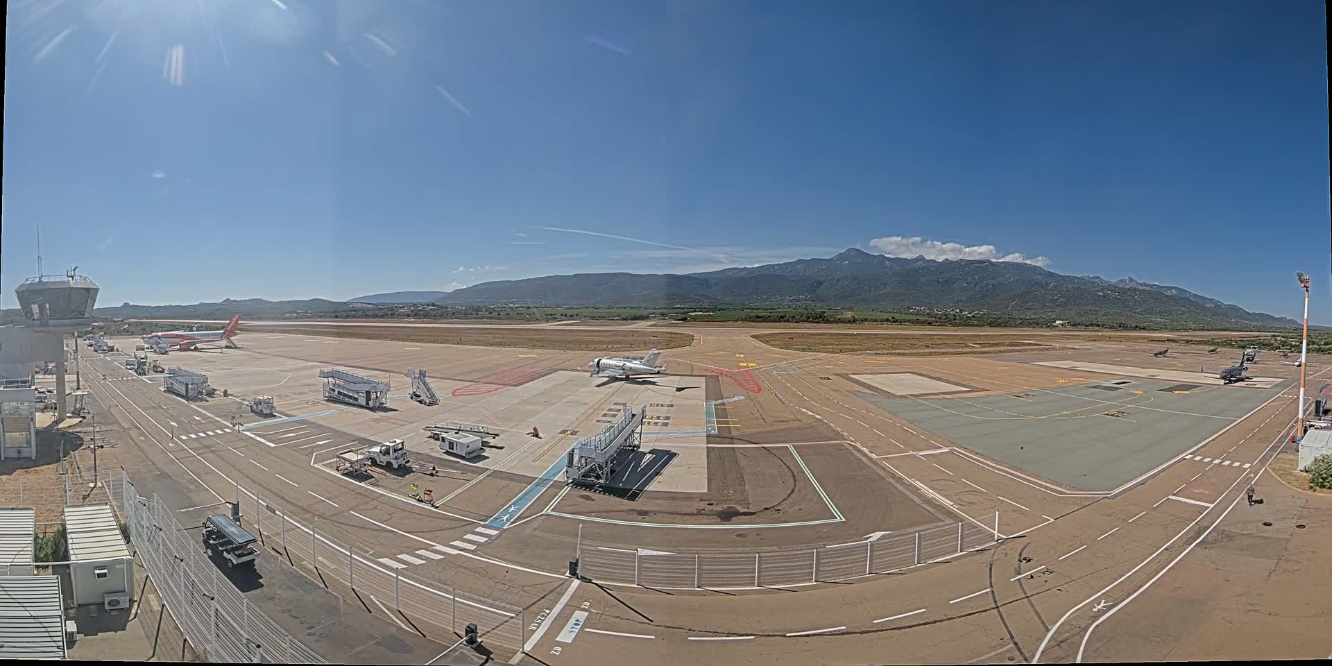 Corsica, Aeroport Figari Sud-Corse Airport FSC / LFKF Live Cam - Figari, Sartene, Corse-du-Sud, Corse, France