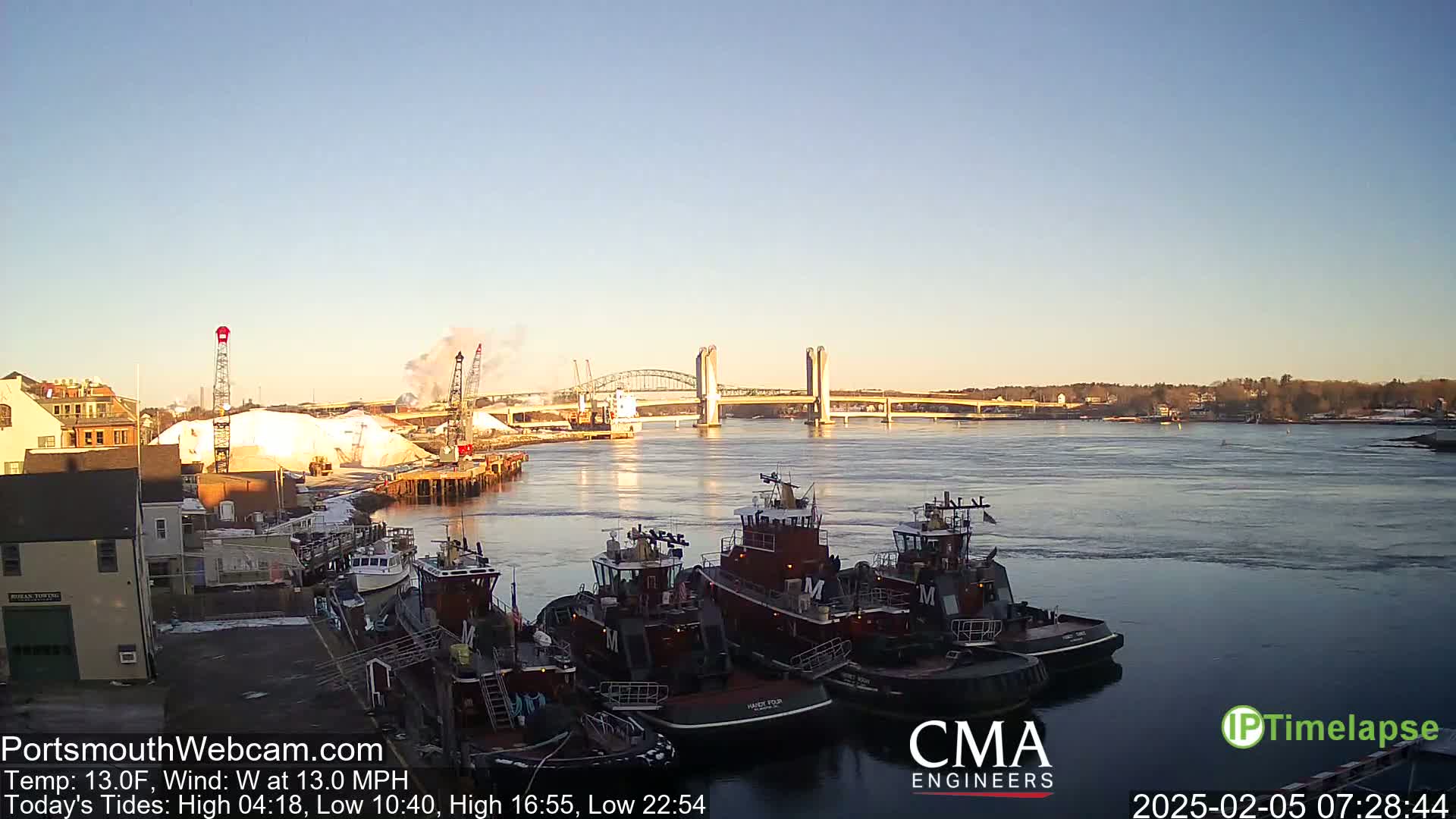 Old Harbor Tugboats & Shipping Live Cam -  Portsmouth, New Hampshire, USA