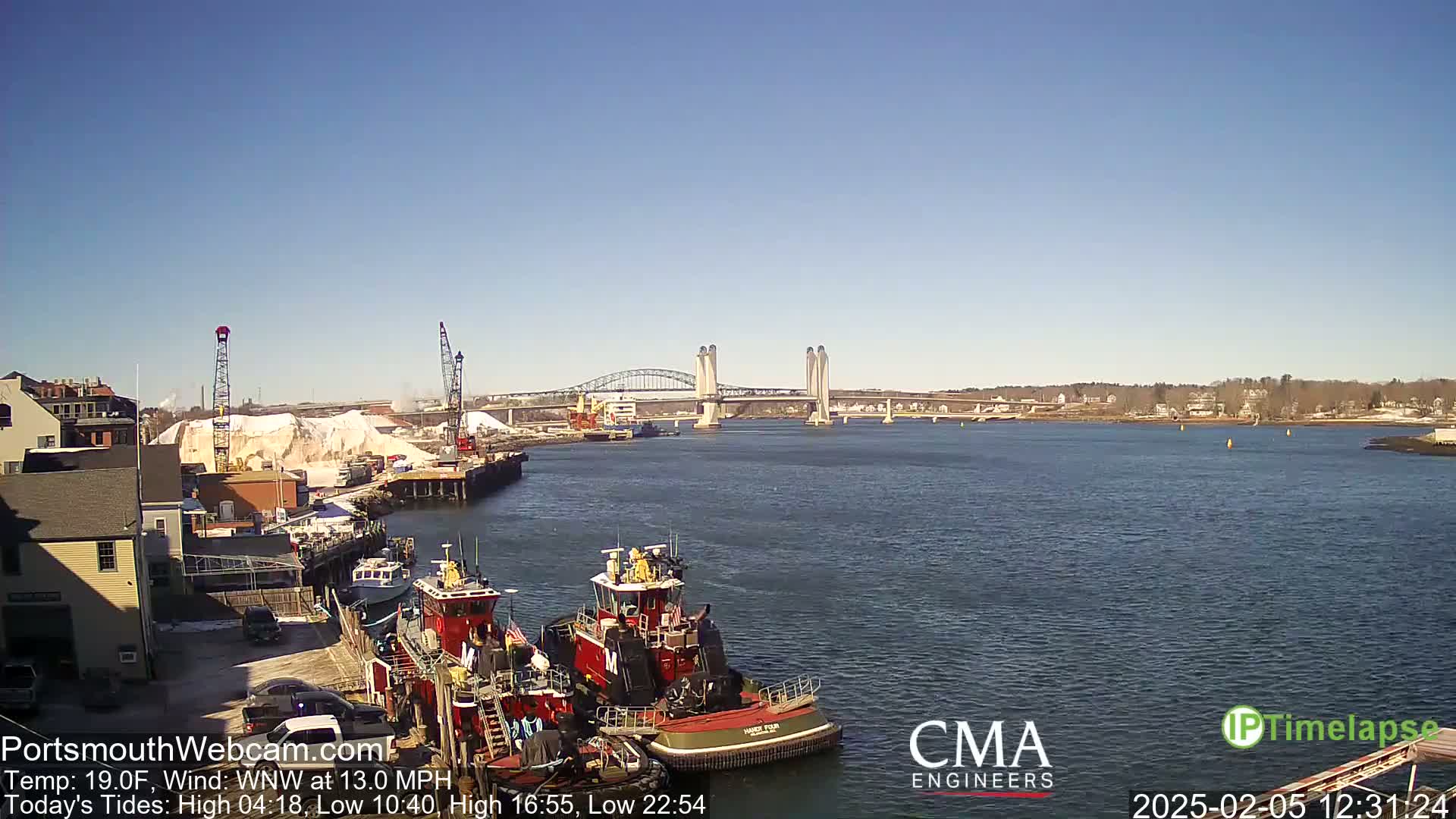 Old Harbor Tugboats & Shipping Live Cam -  Portsmouth, New Hampshire, USA