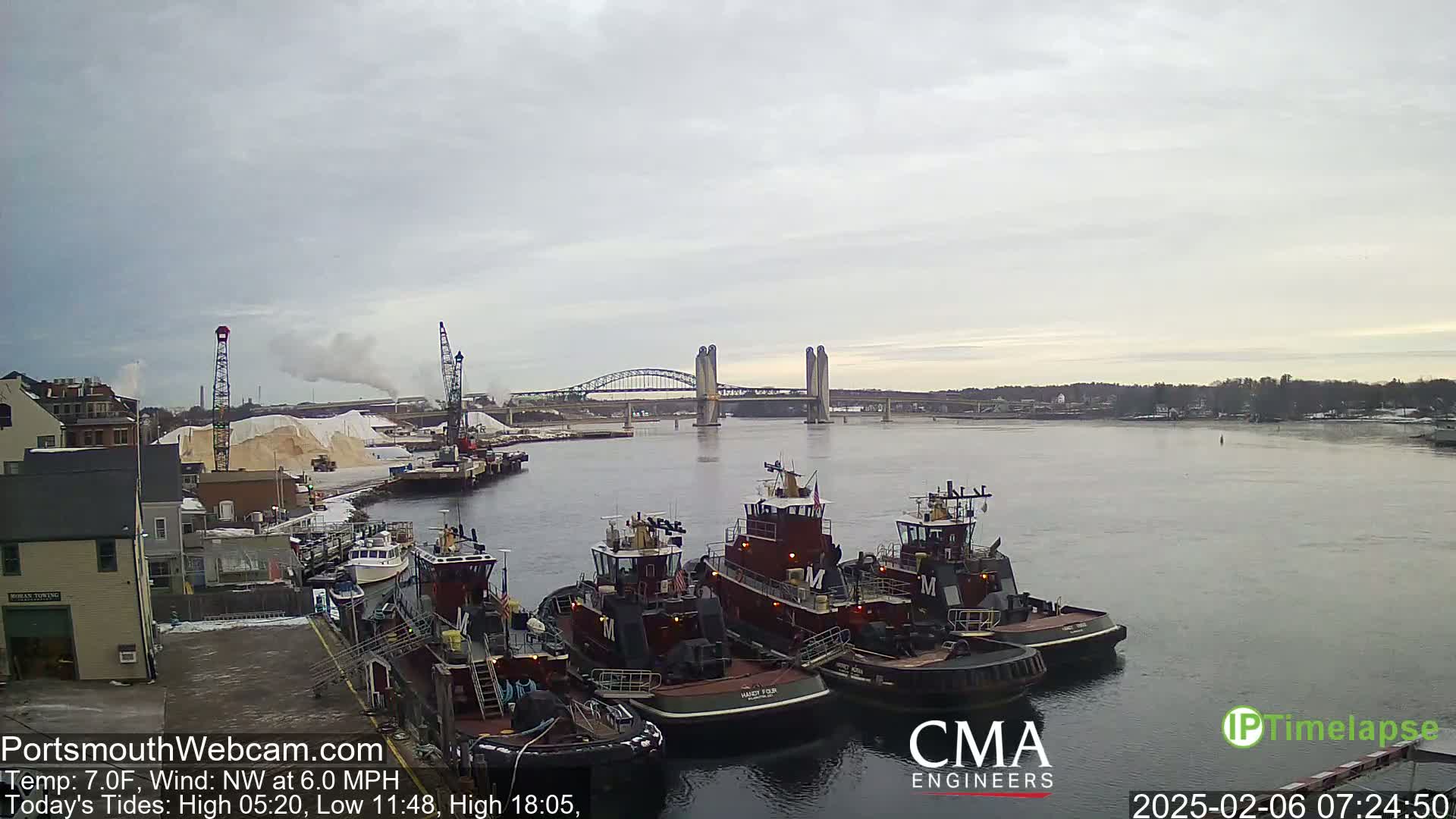 Old Harbor Tugboats & Shipping Live Cam -  Portsmouth, New Hampshire, USA