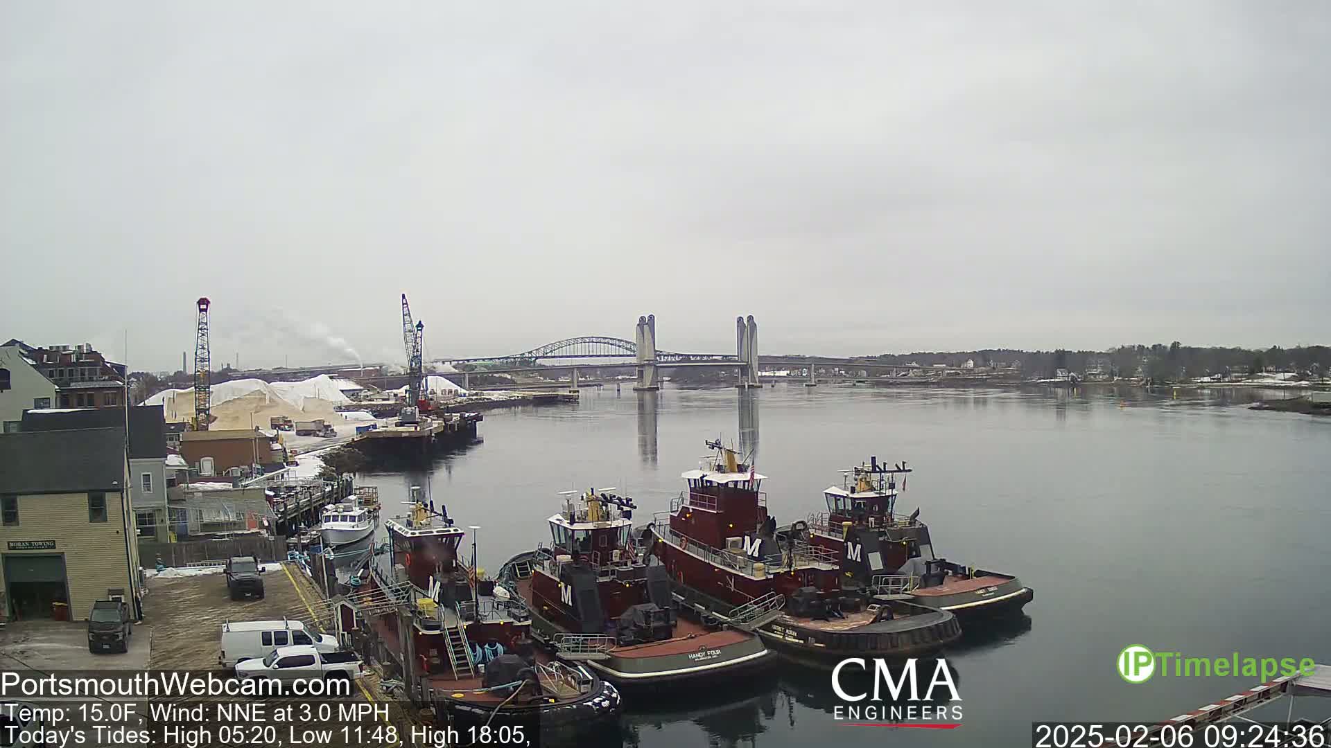 Old Harbor Tugboats & Shipping Live Cam -  Portsmouth, New Hampshire, USA