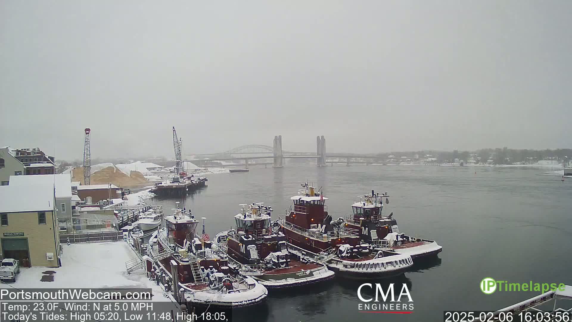 Old Harbor Tugboats & Shipping Live Cam -  Portsmouth, New Hampshire, USA