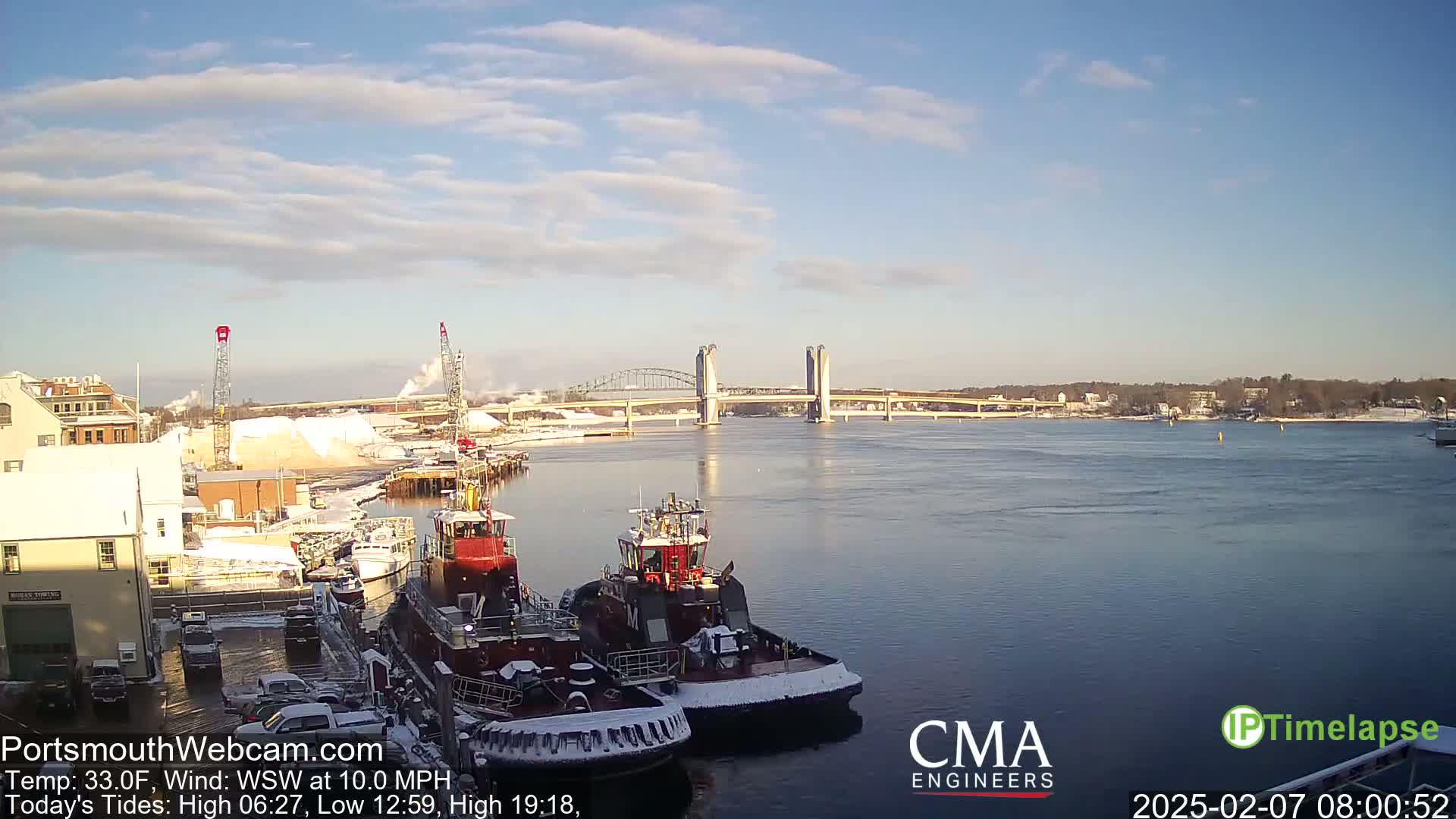 Old Harbor Tugboats & Shipping Live Cam -  Portsmouth, New Hampshire, USA