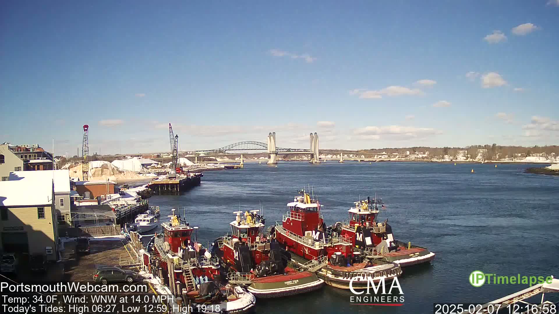 Old Harbor Tugboats & Shipping Live Cam -  Portsmouth, New Hampshire, USA