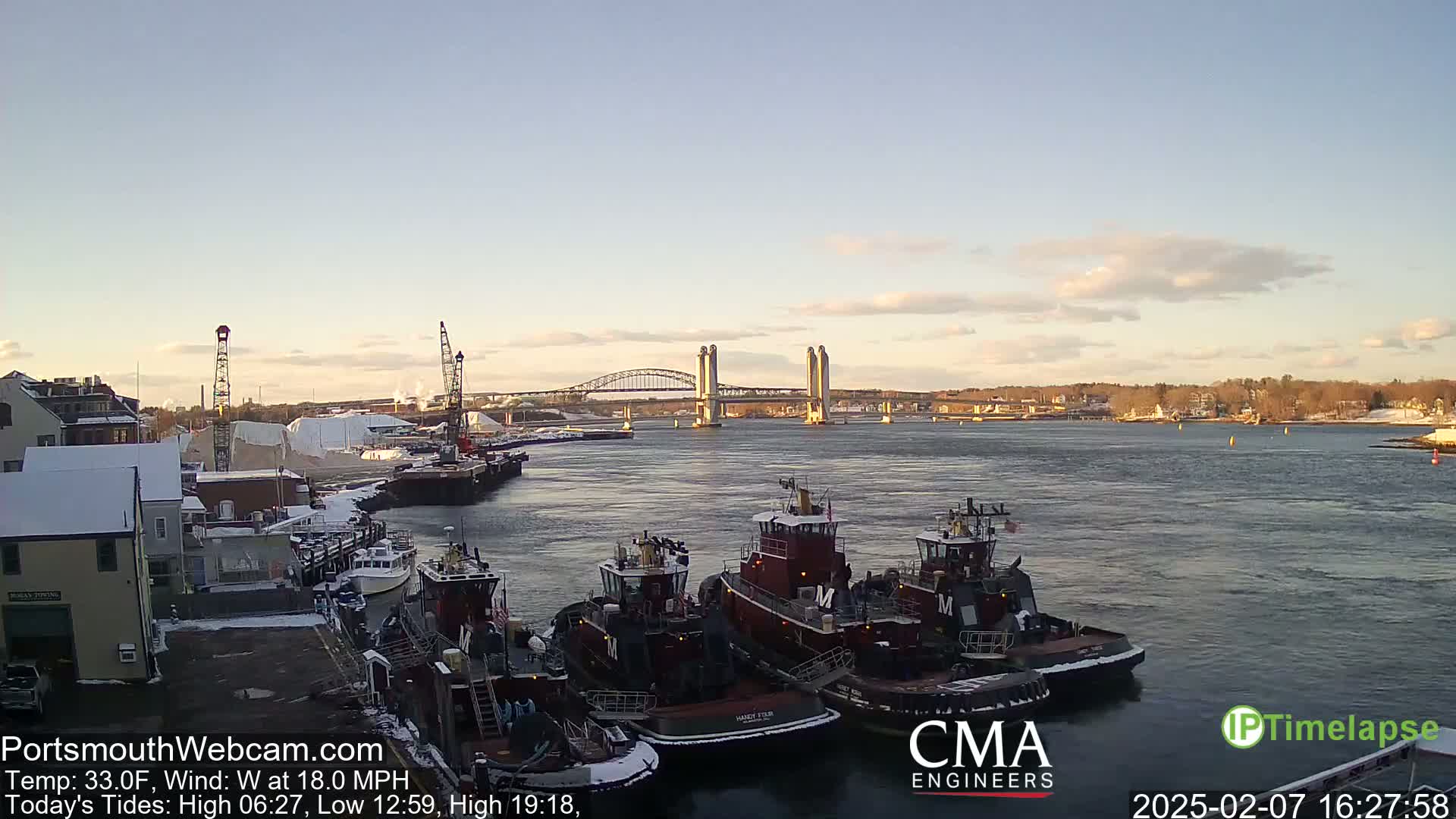 Old Harbor Tugboats & Shipping Live Cam -  Portsmouth, New Hampshire, USA