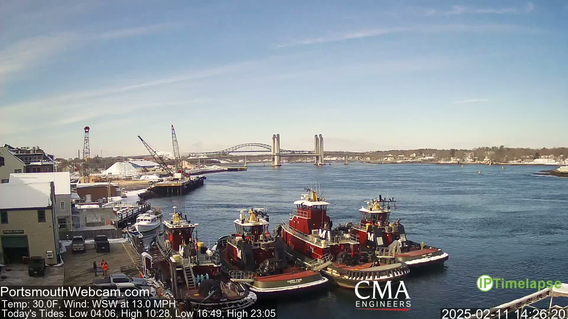 Old Harbor Tugboats & Shipping Live Cam -  Portsmouth, New Hampshire, USA