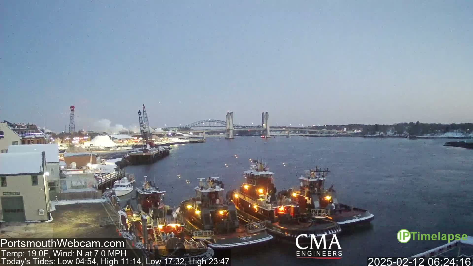 Old Harbor Tugboats & Shipping Live Cam -  Portsmouth, New Hampshire, USA