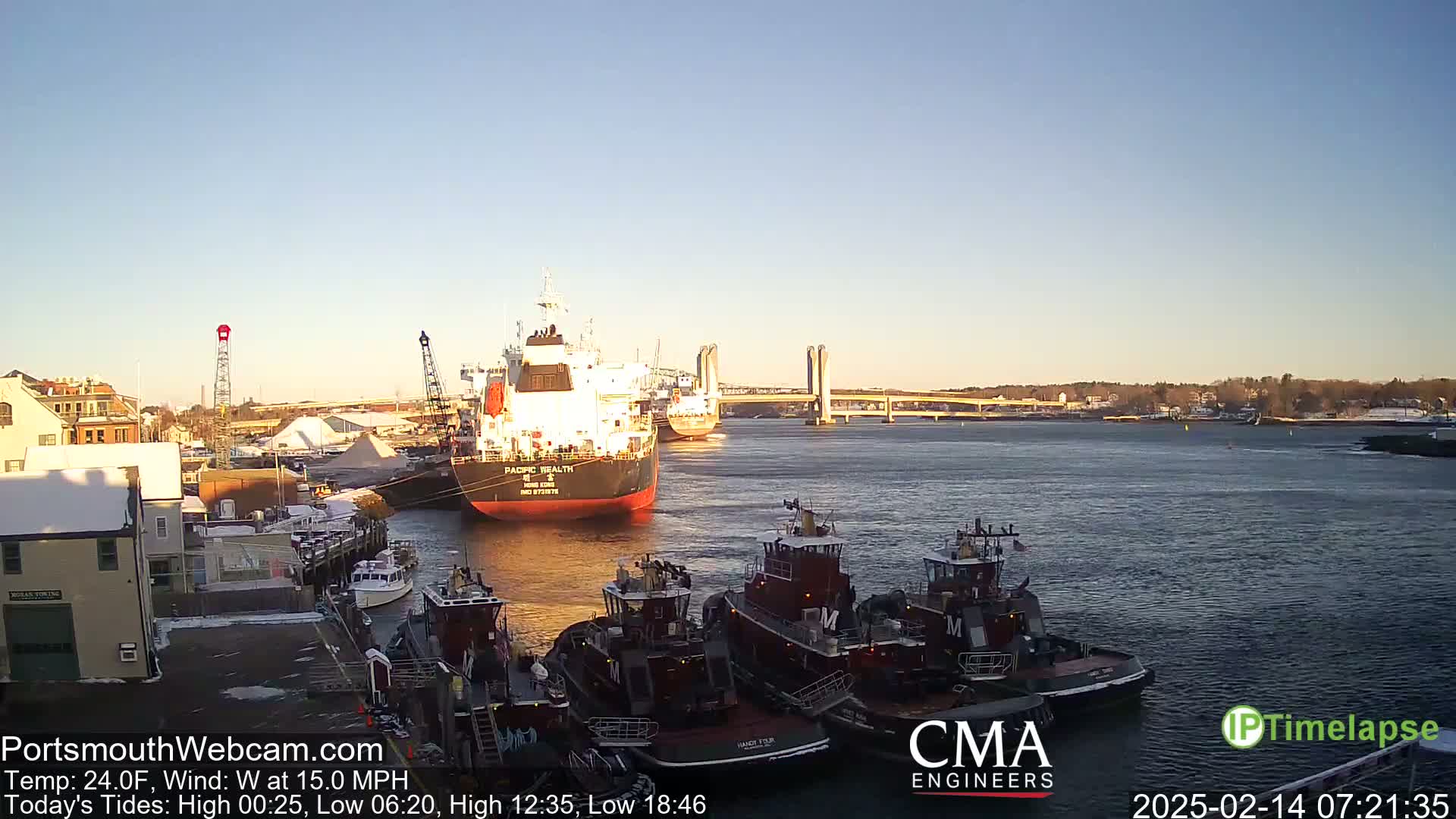 Old Harbor Tugboats & Shipping Live Cam -  Portsmouth, New Hampshire, USA