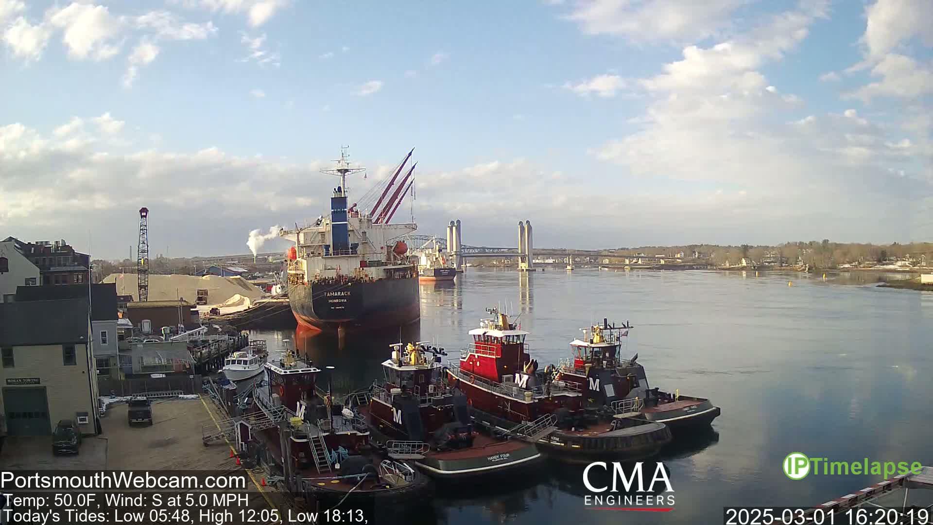 Old Harbor Tugboats & Shipping Live Cam -  Portsmouth, New Hampshire, USA