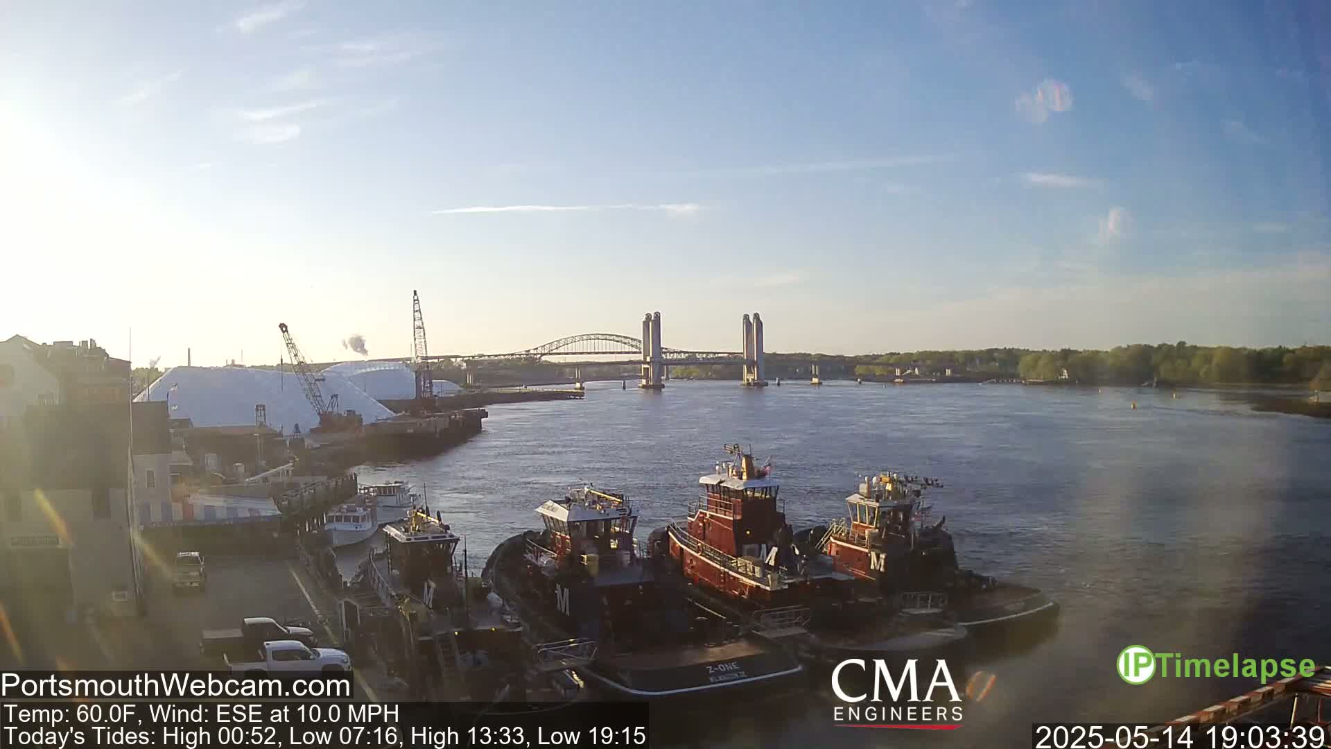 Old Harbor Tugboats & Shipping Live Cam -  Portsmouth, New Hampshire, USA