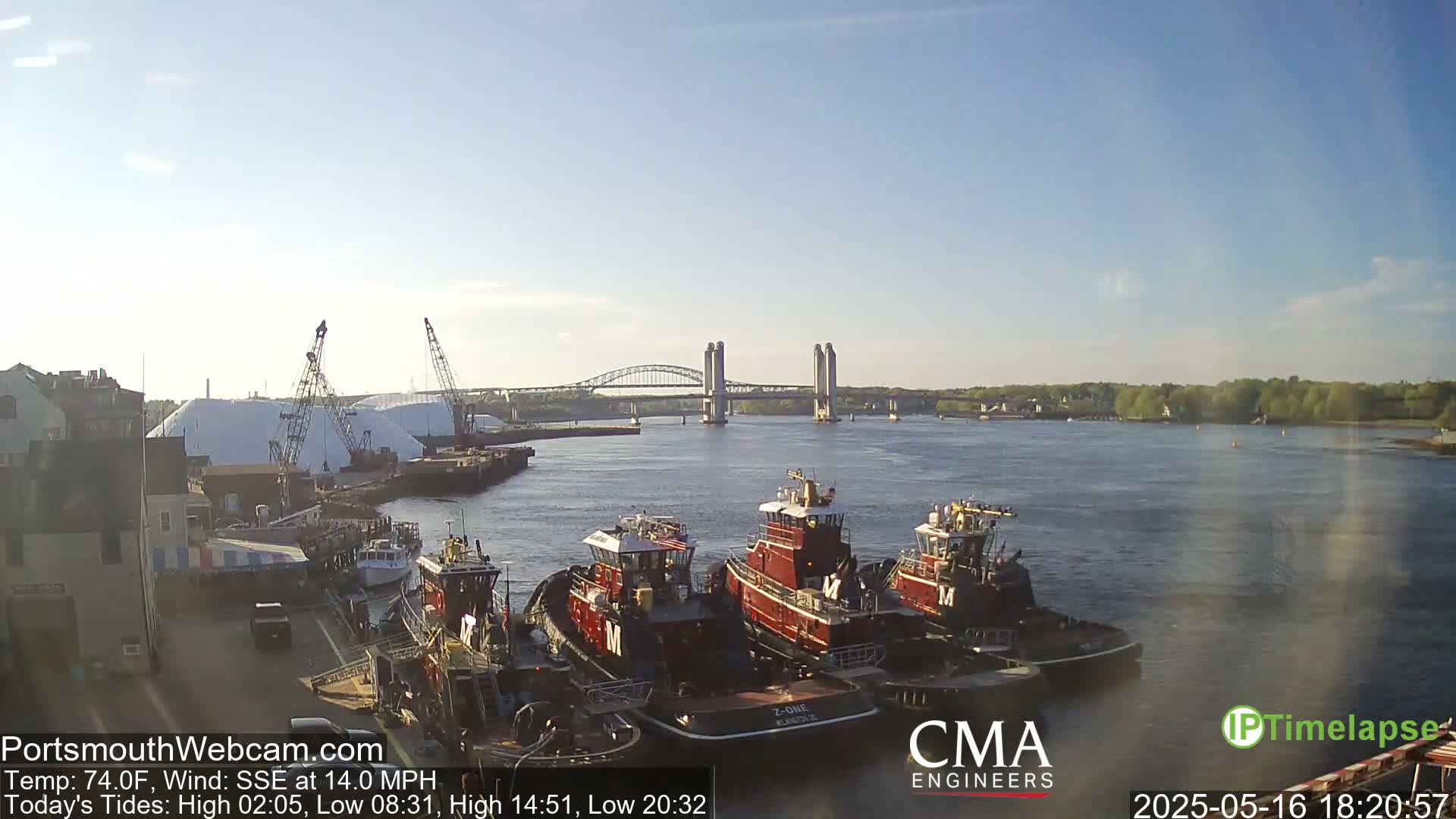 Old Harbor Tugboats & Shipping Live Cam -  Portsmouth, New Hampshire, USA