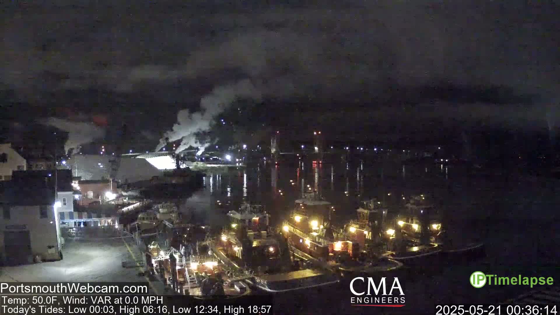 Old Harbor Tugboats & Shipping Live Cam -  Portsmouth, New Hampshire, USA