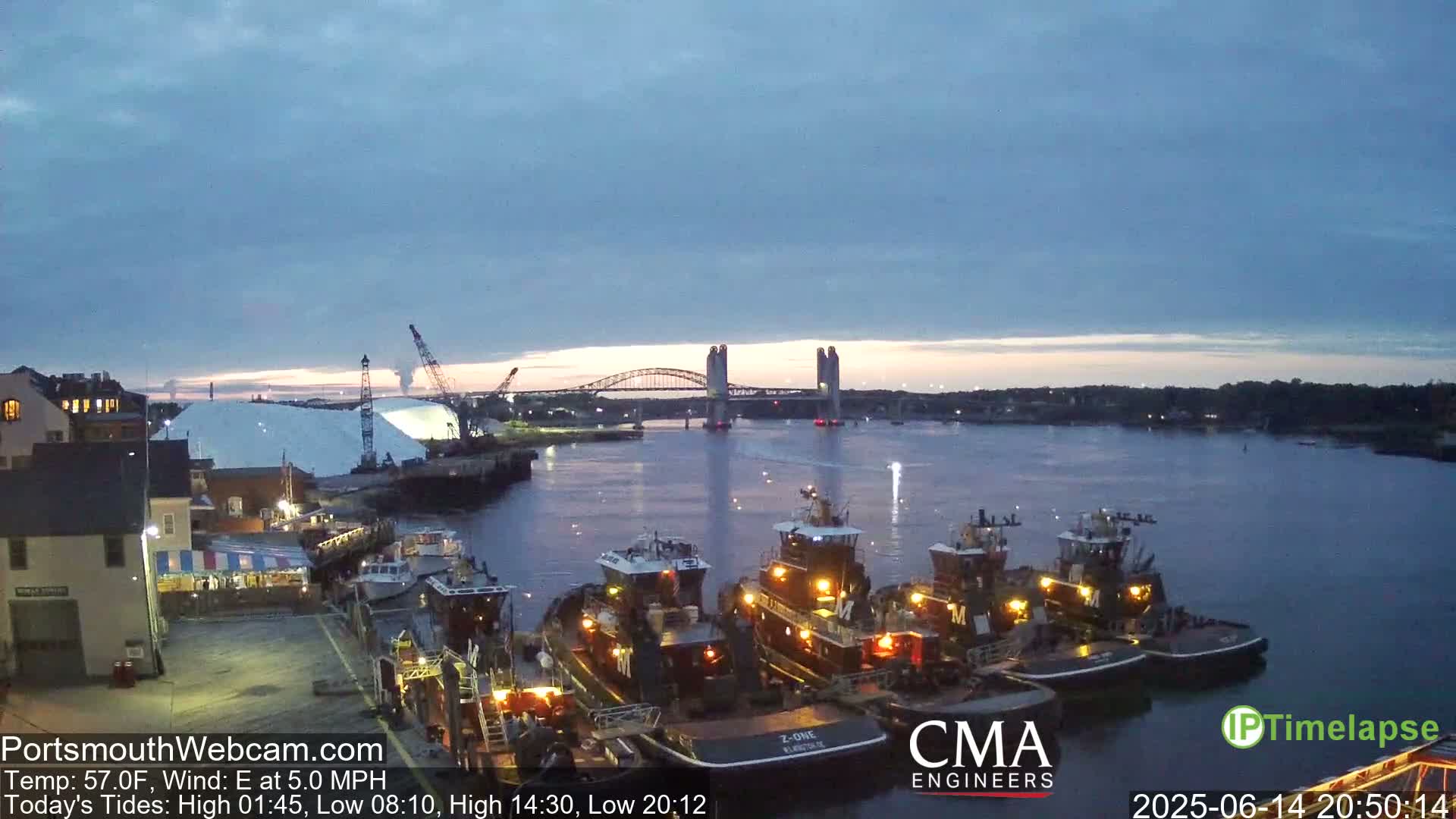 Old Harbor Tugboats & Shipping Live Cam -  Portsmouth, New Hampshire, USA