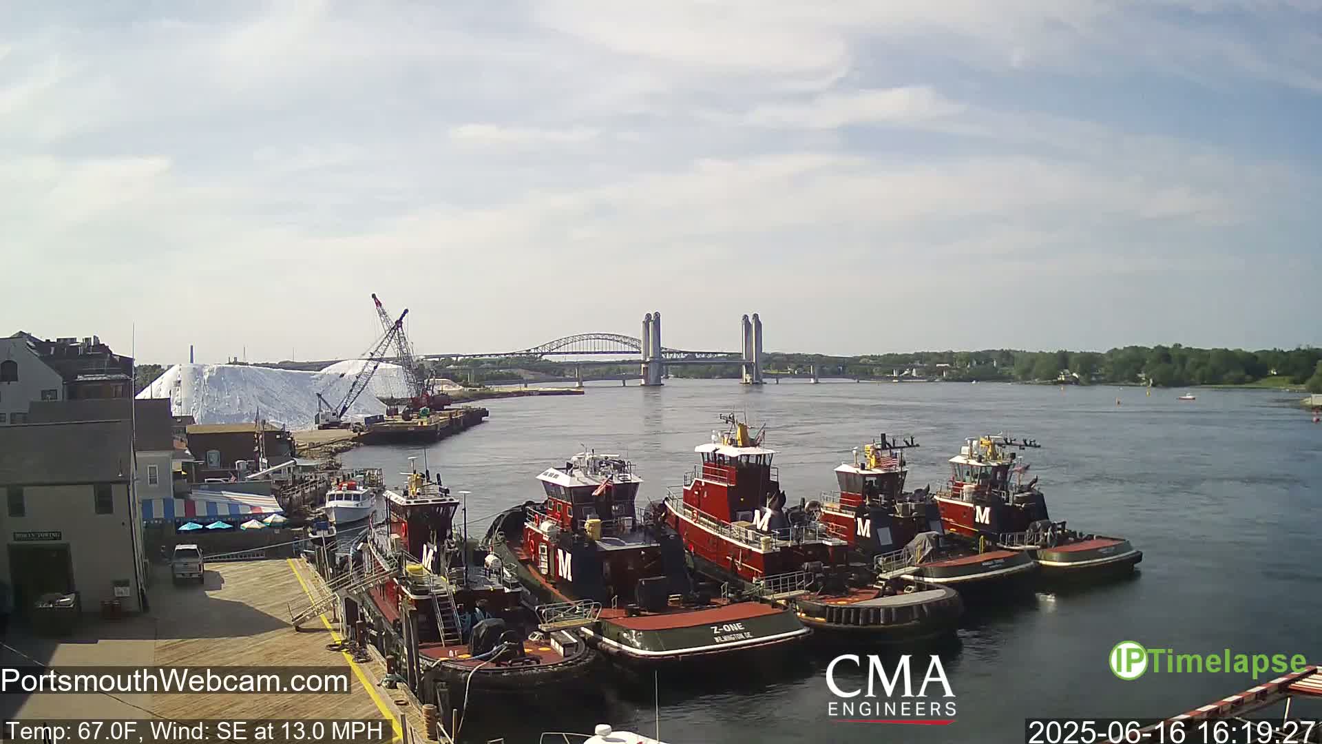 Old Harbor Tugboats & Shipping Live Cam -  Portsmouth, New Hampshire, USA