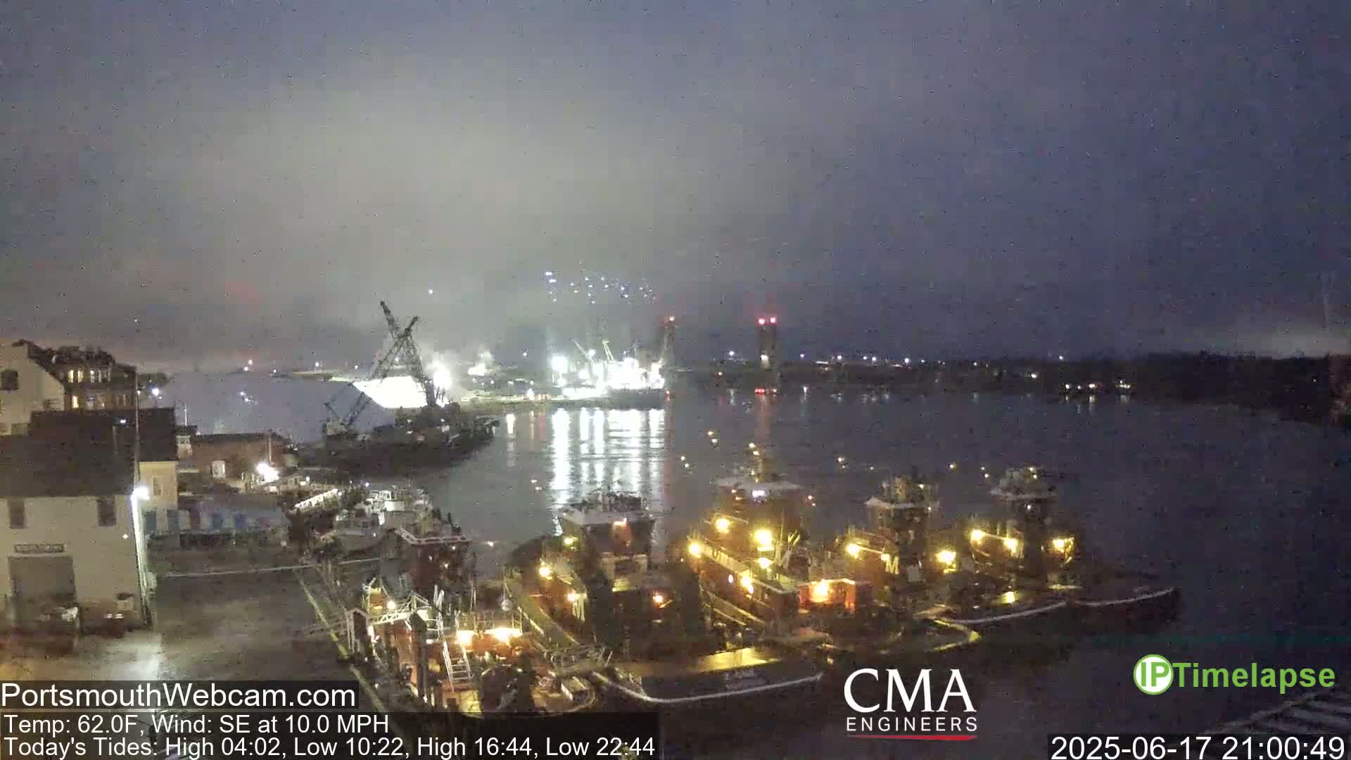 Old Harbor Tugboats & Shipping Live Cam -  Portsmouth, New Hampshire, USA