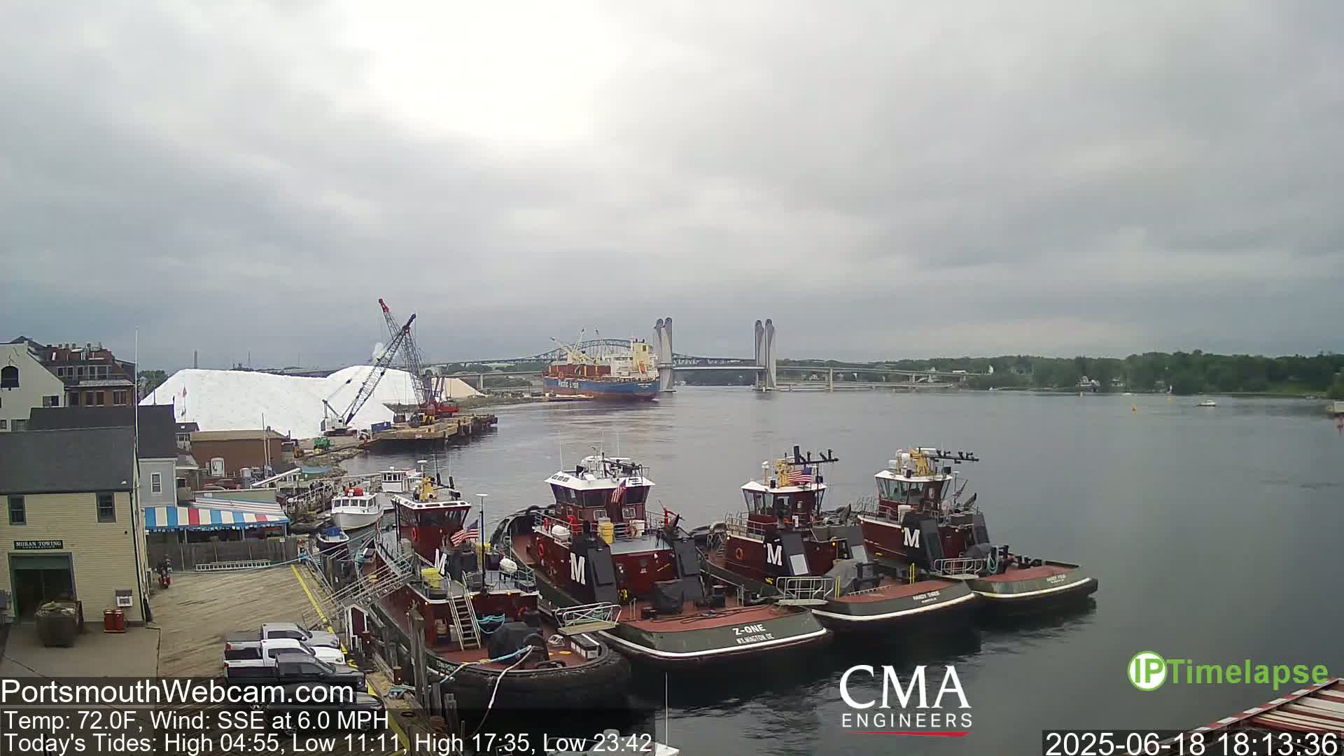 Old Harbor Tugboats & Shipping Live Cam -  Portsmouth, New Hampshire, USA