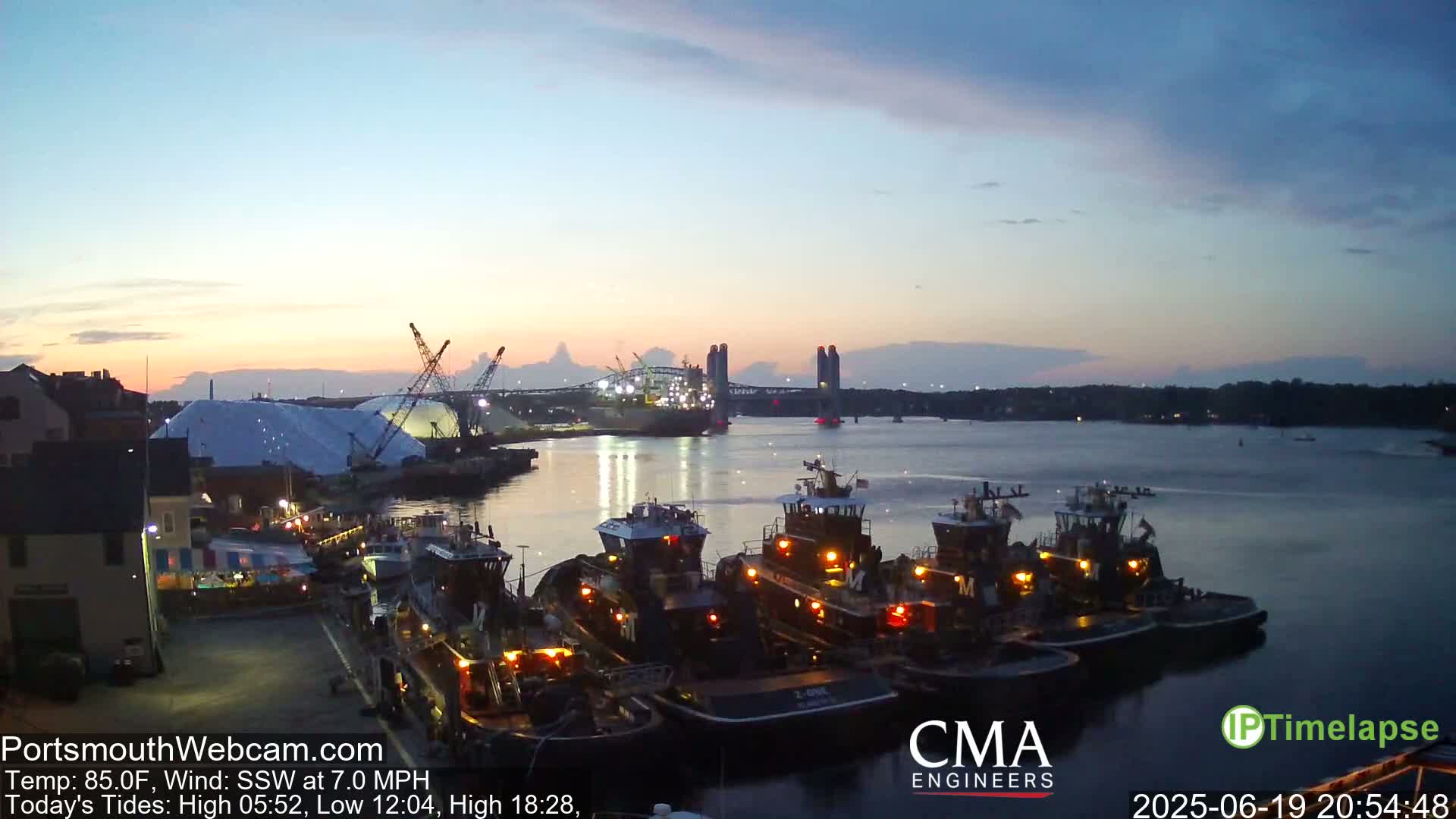 Old Harbor Tugboats & Shipping Live Cam -  Portsmouth, New Hampshire, USA