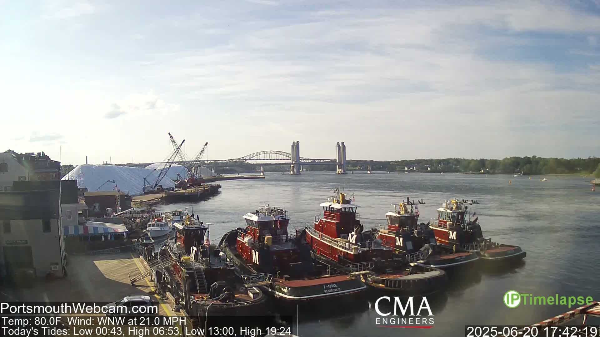 Old Harbor Tugboats & Shipping Live Cam -  Portsmouth, New Hampshire, USA