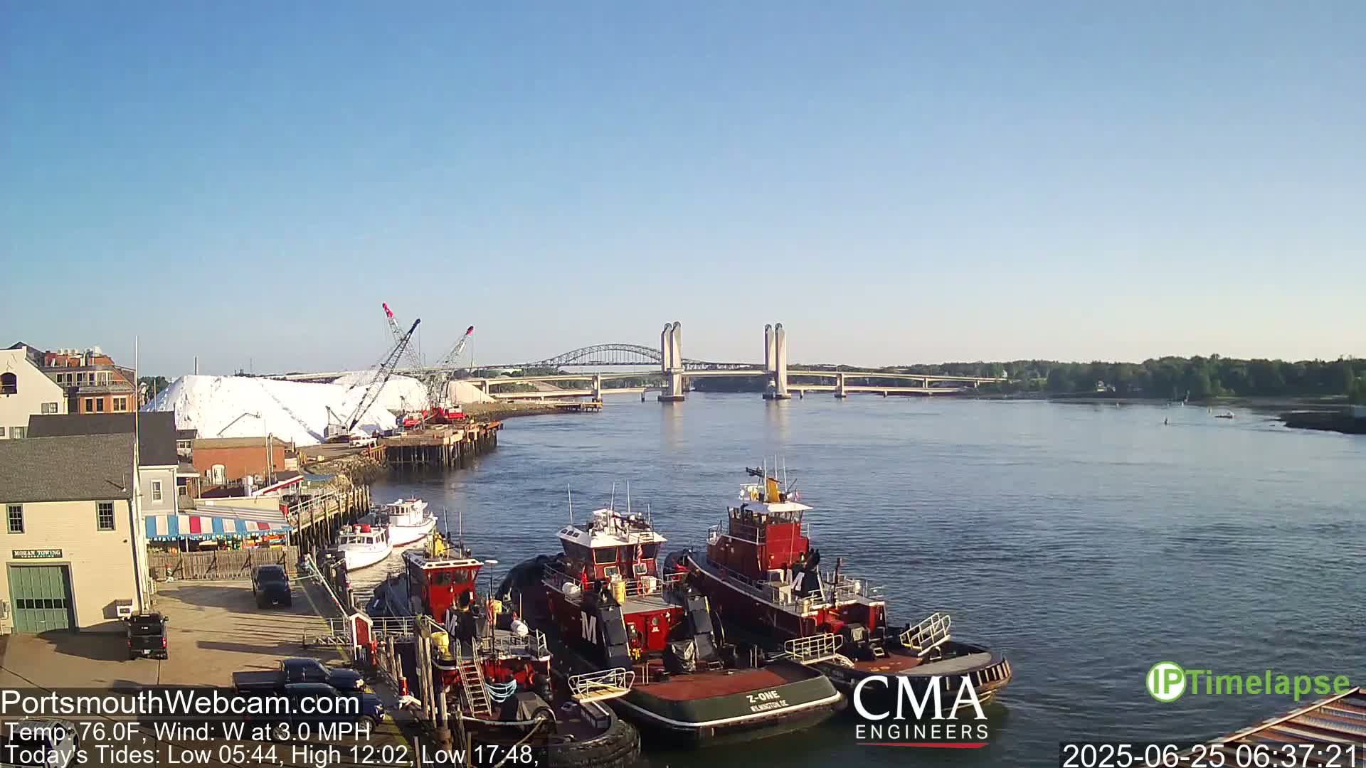 Old Harbor Tugboats & Shipping Live Cam -  Portsmouth, New Hampshire, USA