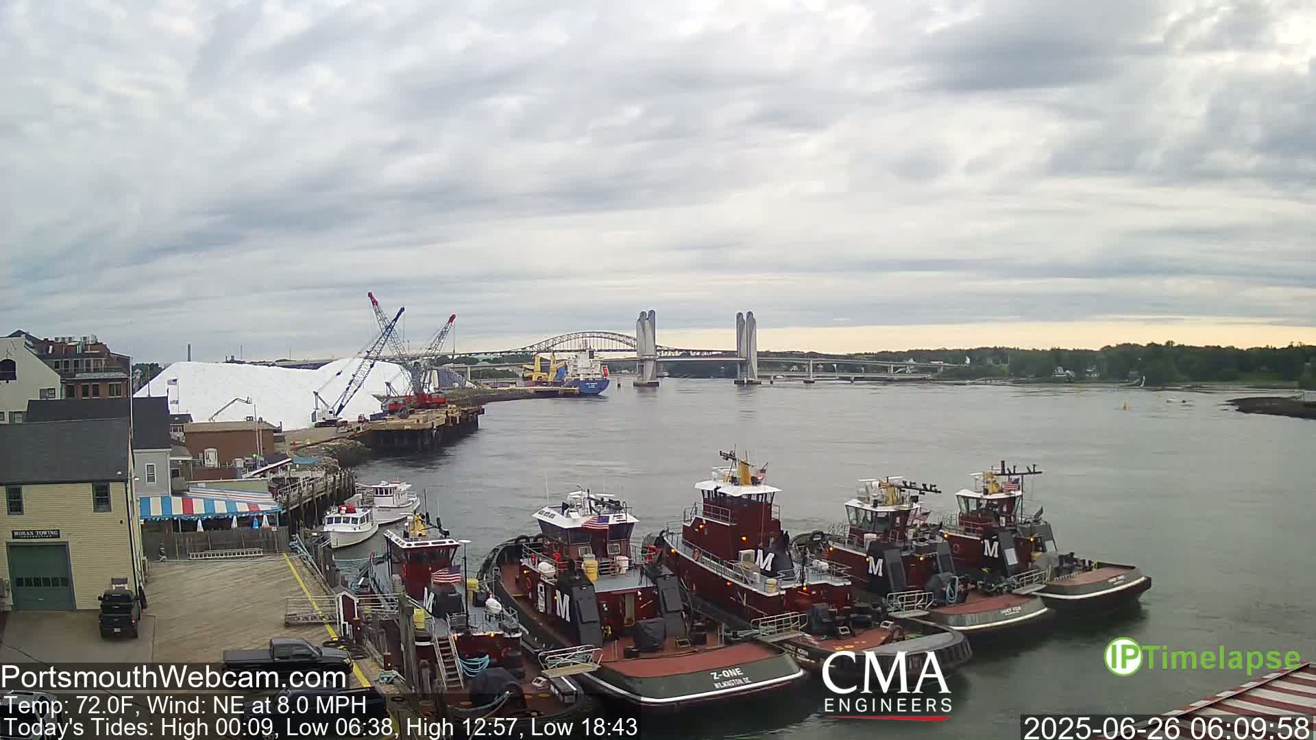 Old Harbor Tugboats & Shipping Live Cam -  Portsmouth, New Hampshire, USA