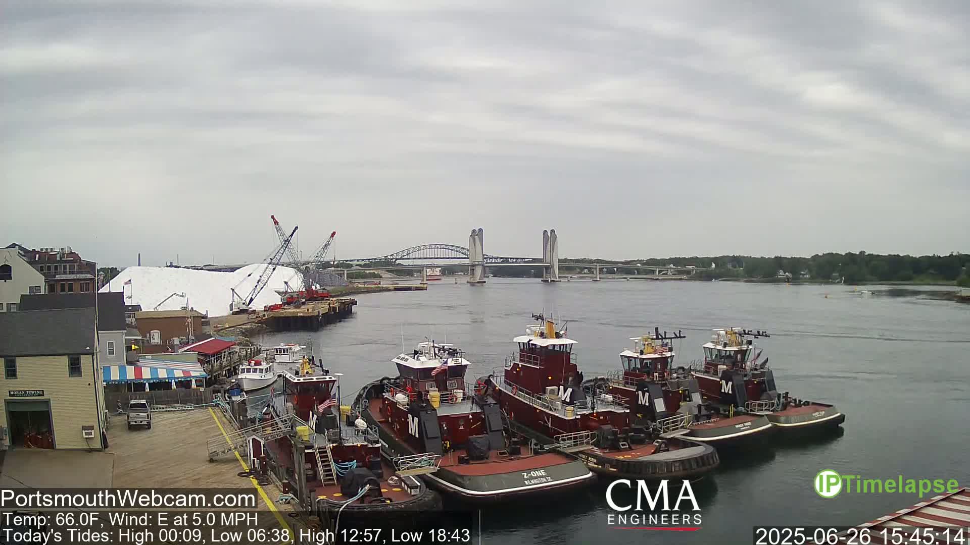 Old Harbor Tugboats & Shipping Live Cam -  Portsmouth, New Hampshire, USA