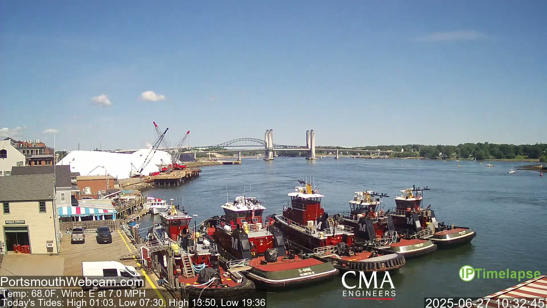 Old Harbor Tugboats & Shipping Live Cam -  Portsmouth, New Hampshire, USA