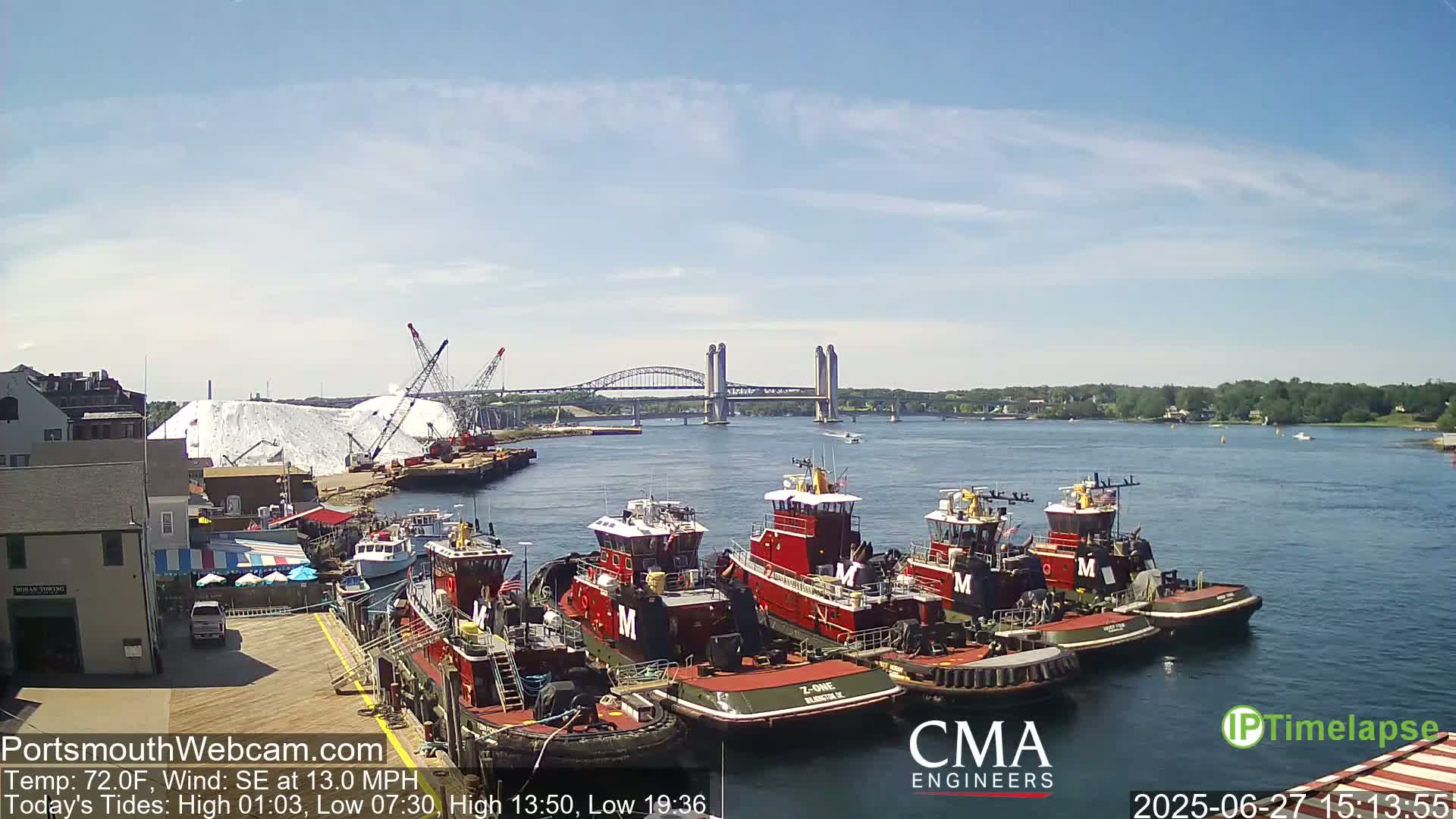 Old Harbor Tugboats & Shipping Live Cam -  Portsmouth, New Hampshire, USA