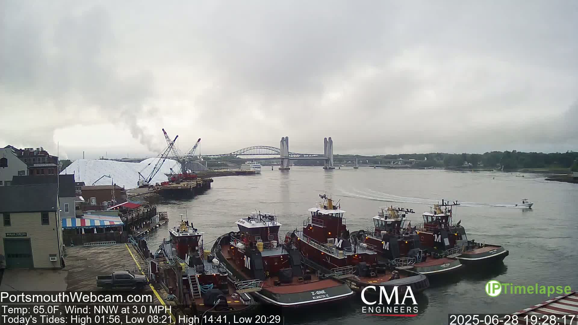 Old Harbor Tugboats & Shipping Live Cam -  Portsmouth, New Hampshire, USA