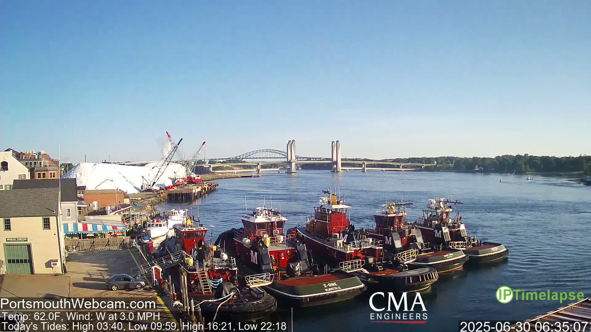 Old Harbor Tugboats & Shipping Live Cam -  Portsmouth, New Hampshire, USA