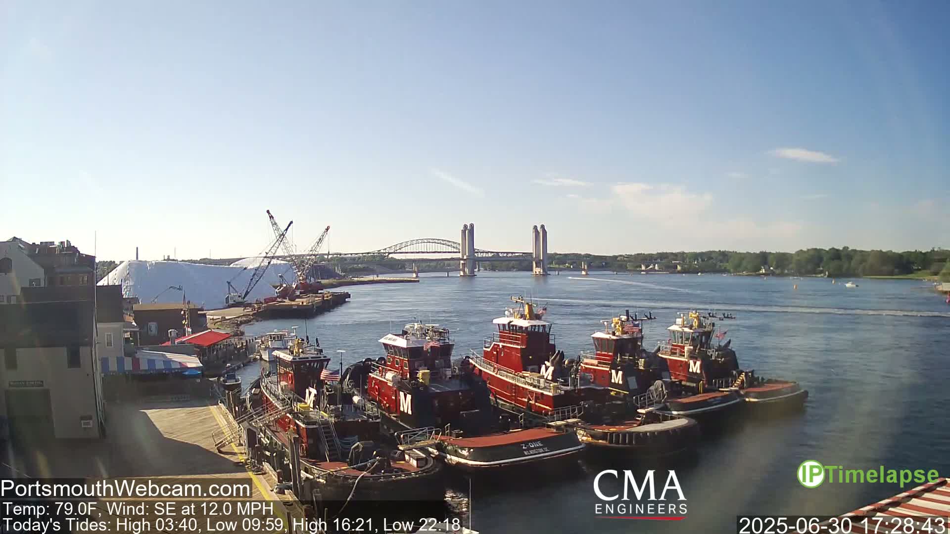 Old Harbor Tugboats & Shipping Live Cam -  Portsmouth, New Hampshire, USA