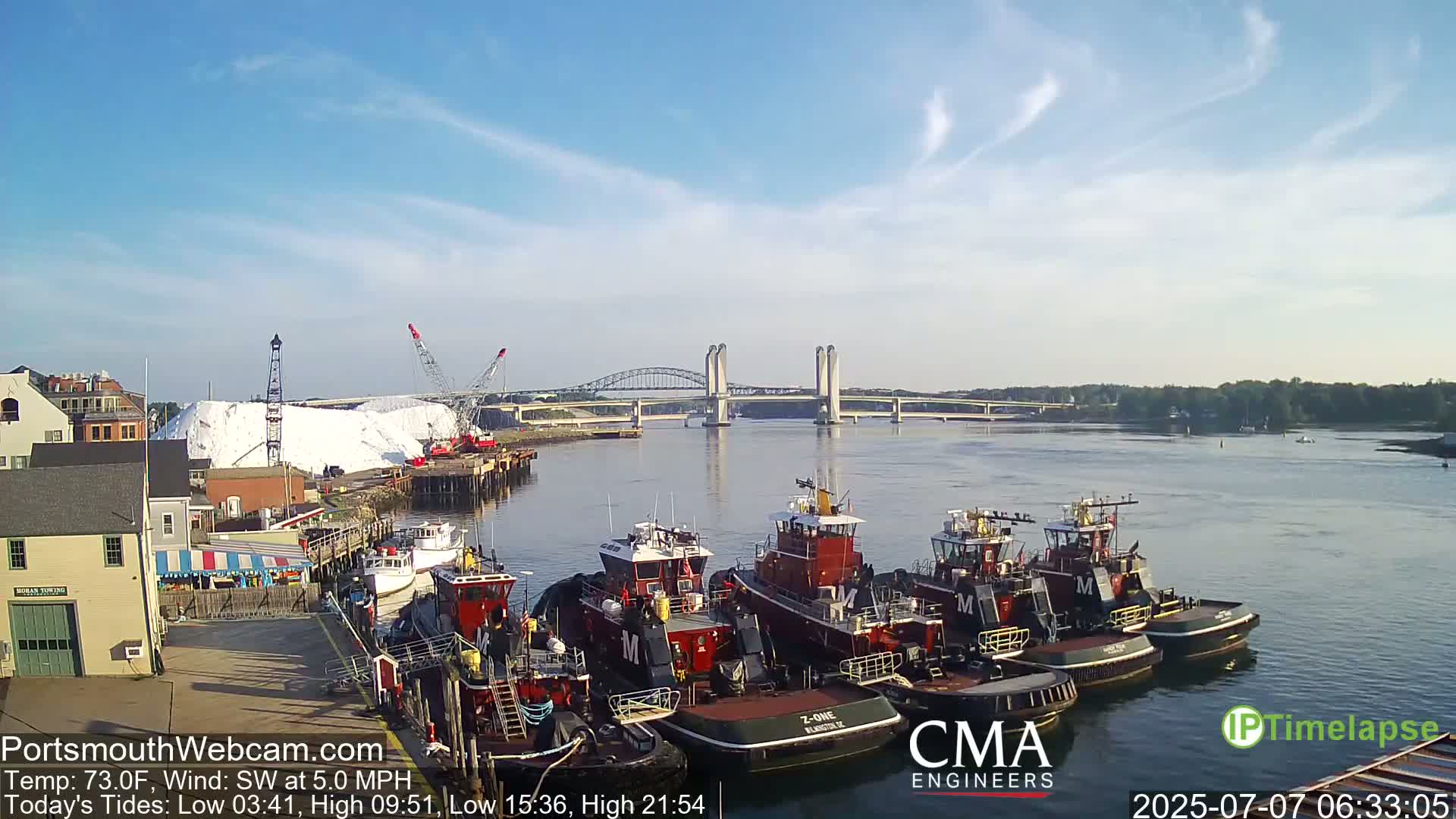 Old Harbor Tugboats & Shipping Live Cam -  Portsmouth, New Hampshire, USA