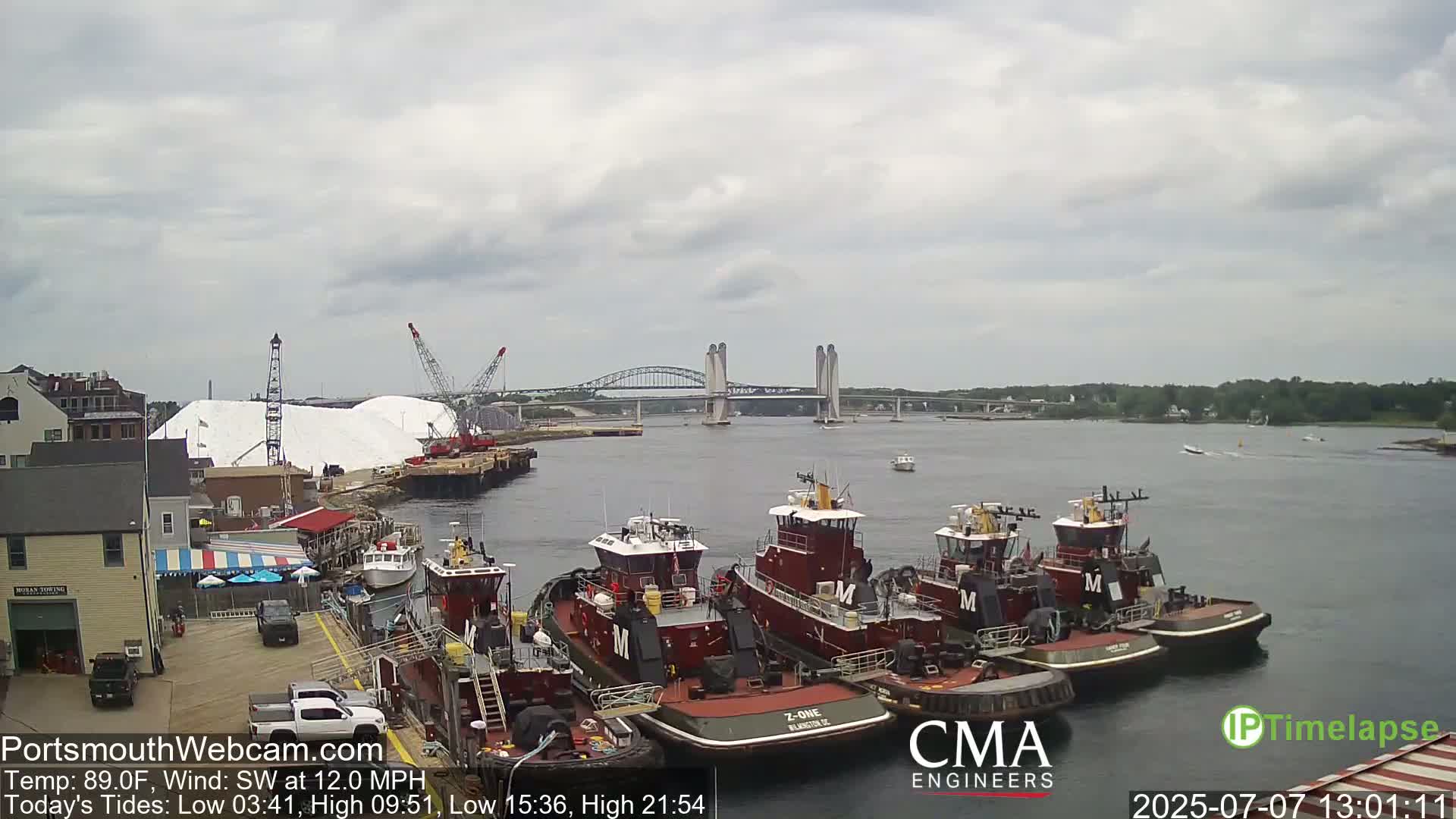 Old Harbor Tugboats & Shipping Live Cam -  Portsmouth, New Hampshire, USA