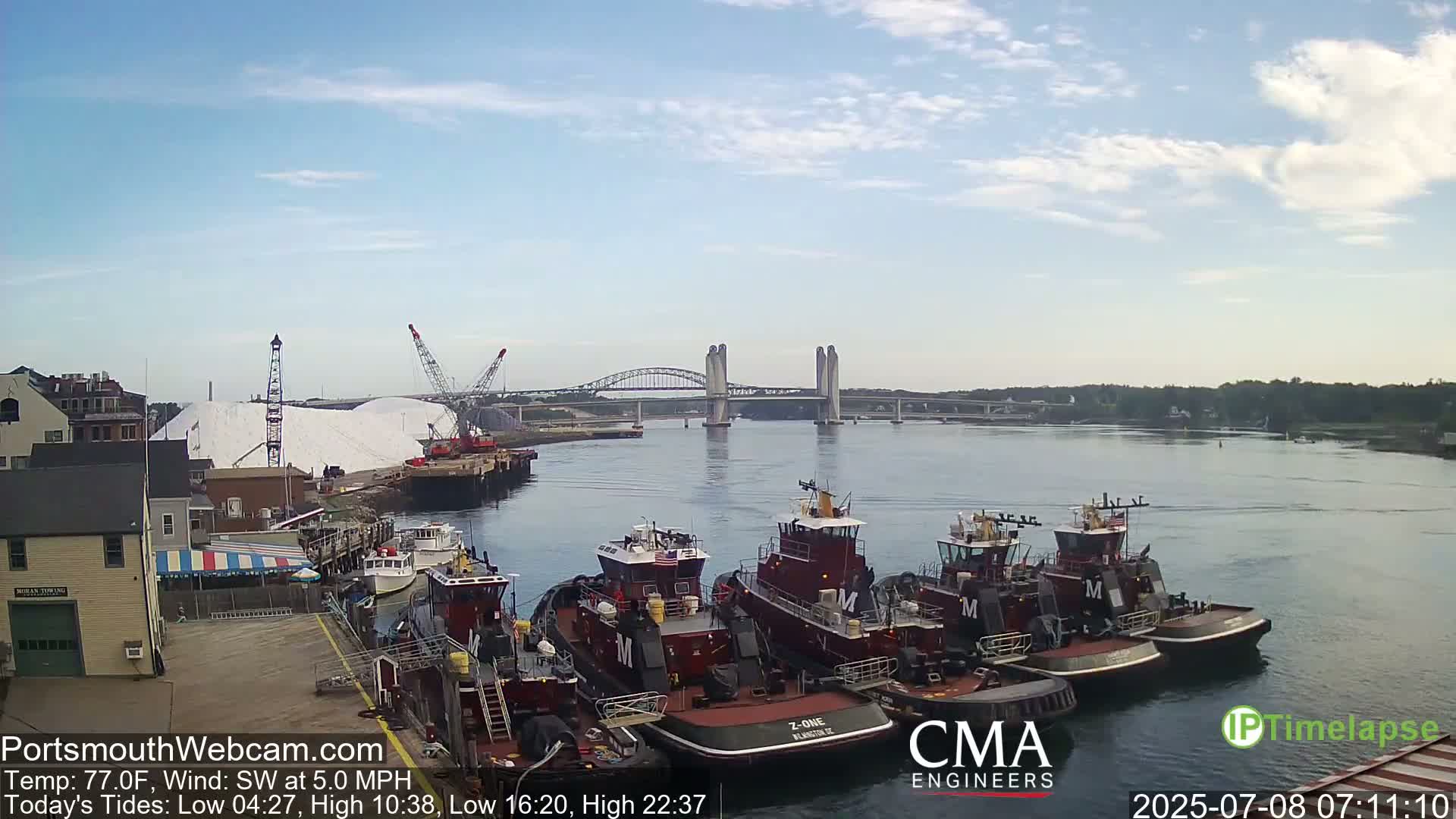 Old Harbor Tugboats & Shipping Live Cam -  Portsmouth, New Hampshire, USA