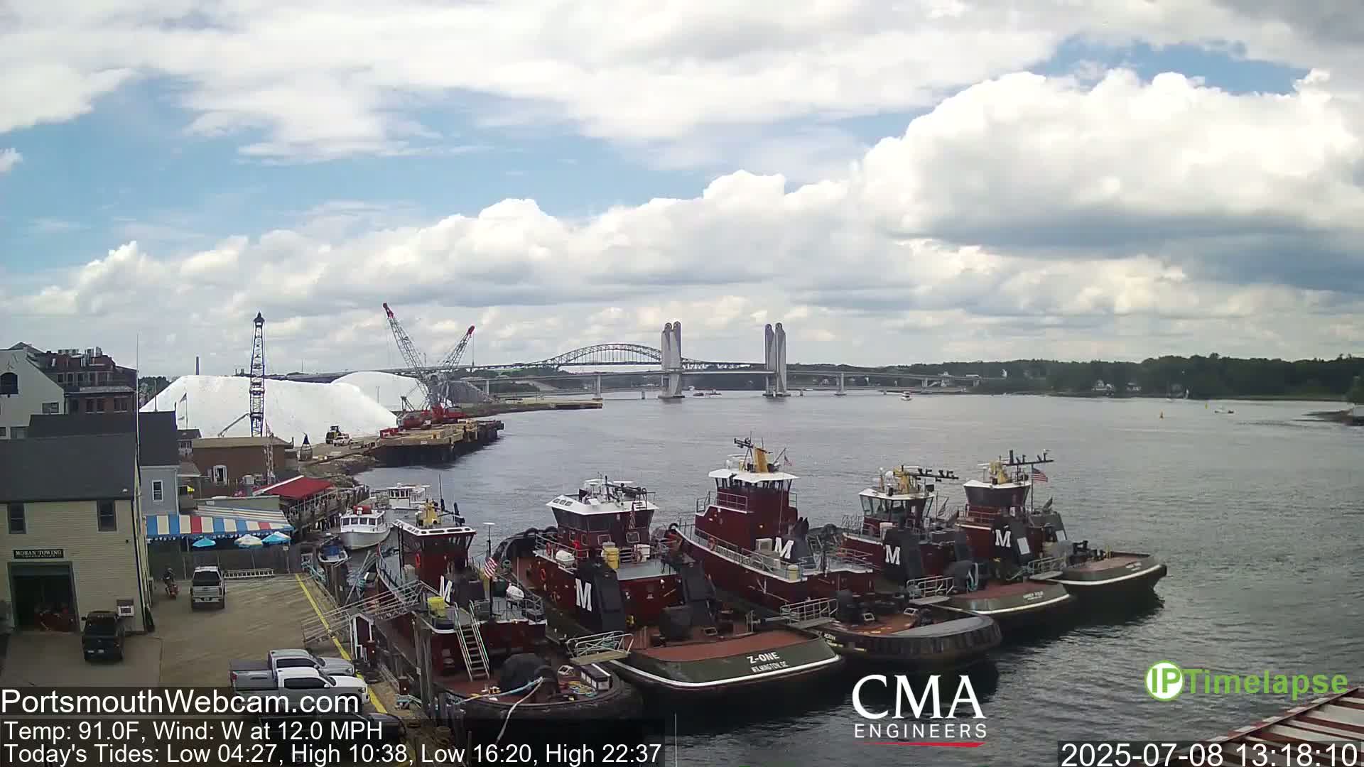 Old Harbor Tugboats & Shipping Live Cam -  Portsmouth, New Hampshire, USA