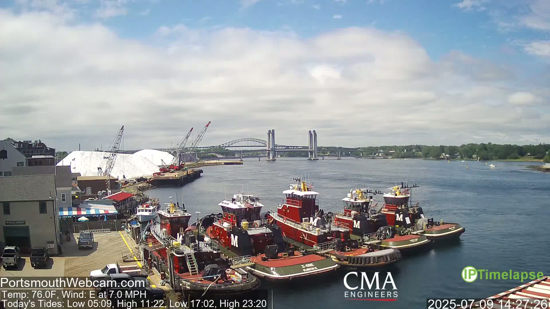 Old Harbor Tugboats & Shipping Live Cam -  Portsmouth, New Hampshire, USA
