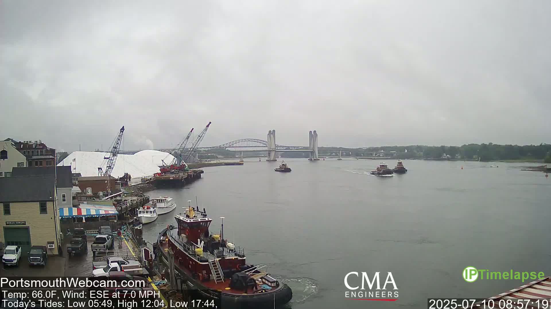 Old Harbor Tugboats & Shipping Live Cam -  Portsmouth, New Hampshire, USA